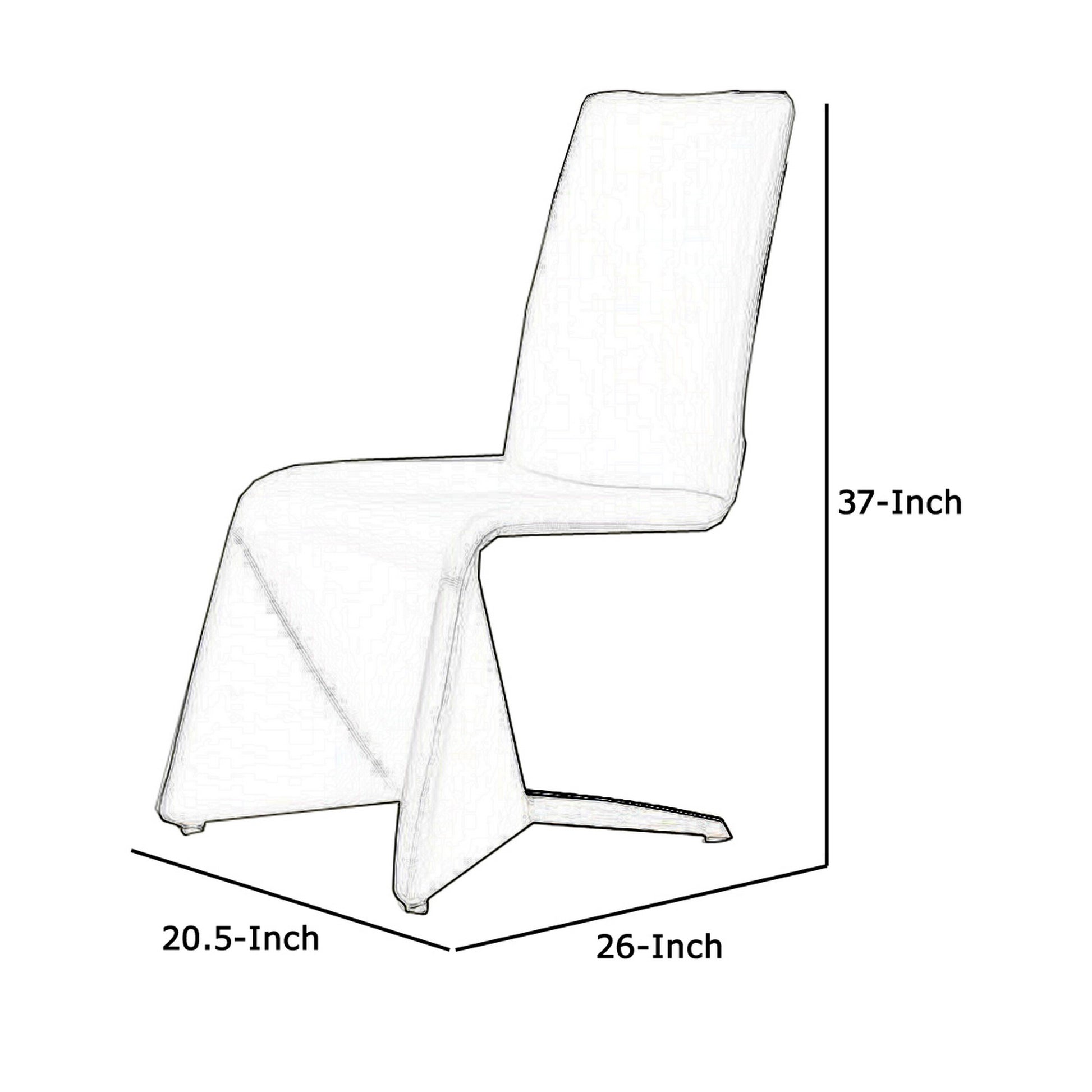 Fully Leatherette Upholstered Metal Frame Dining Chair, Set of 2, White By Benzara | Dining Chairs | Modishstore - 2