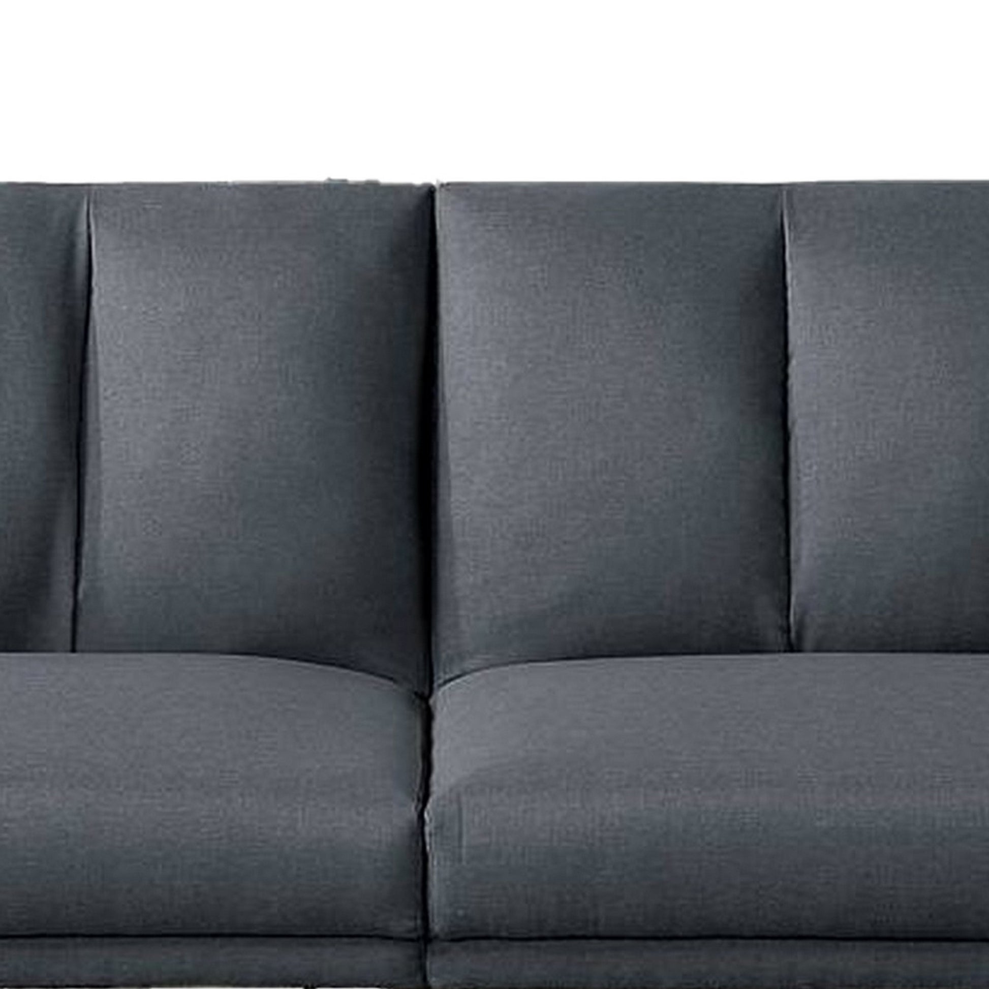 Adjustable Upholstered Sofa with Track Armrests and Angled Legs, Light Gray By Benzara | Sofas | Modishstore - 4