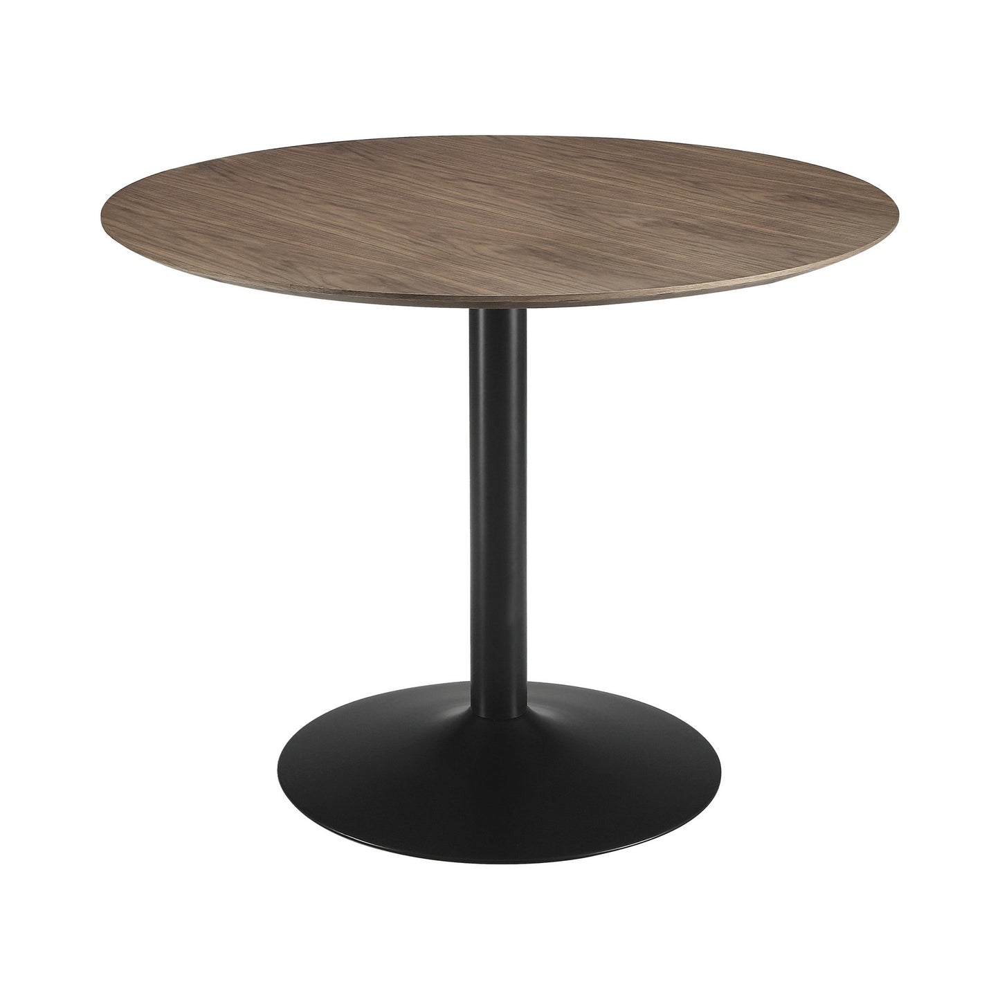 30 Inch Round Wooden Top Modern Dining Table, Black and Brown By Benzara | Dining Tables | Modishstore