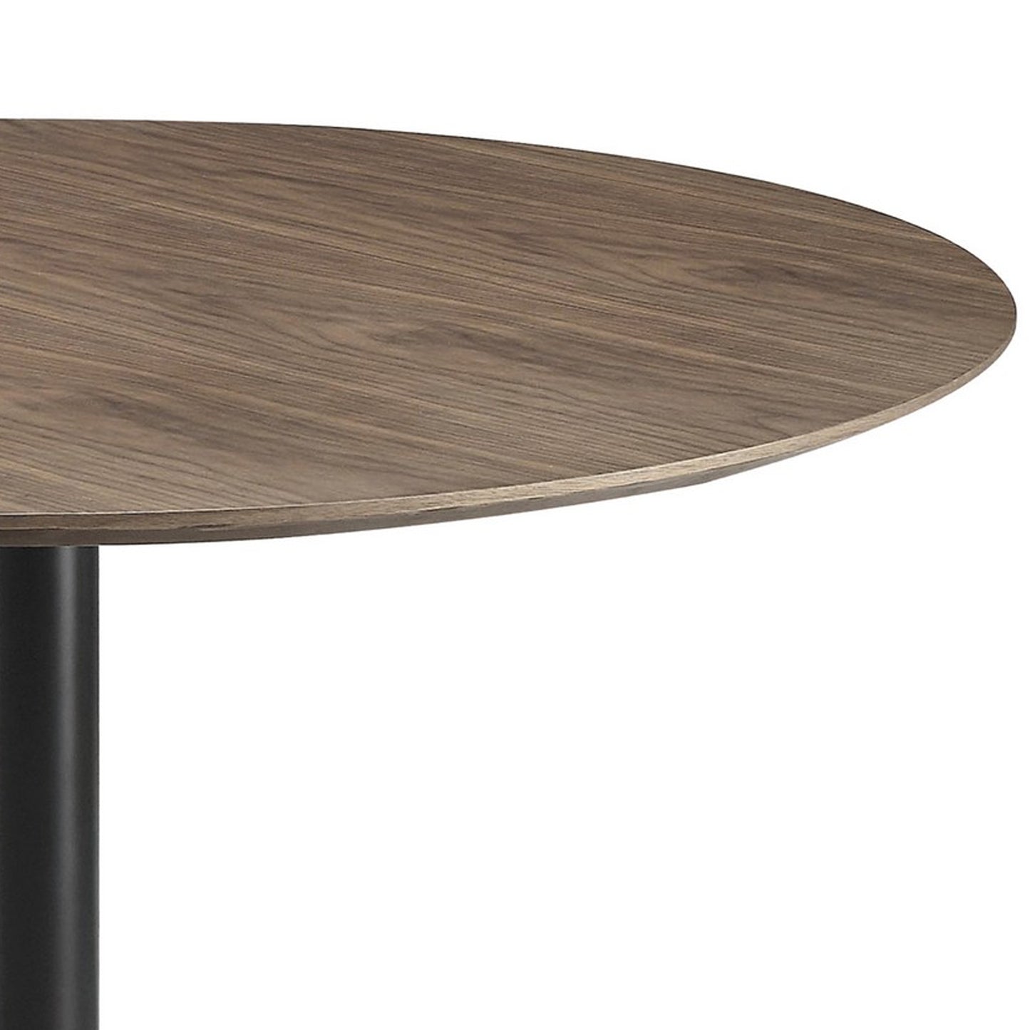 30 Inch Round Wooden Top Modern Dining Table, Black and Brown By Benzara | Dining Tables | Modishstore - 4