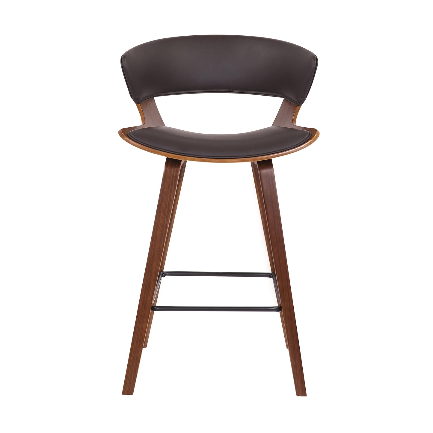 27 Inches Saddle Seat Leatherette Counter Stool, Brown By Benzara | Stools | Modishstore - 2