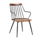 26 Inches Wooden Dining Chair with Windsor Back, Brown and Black By Benzara | Dining Chairs | Modishstore