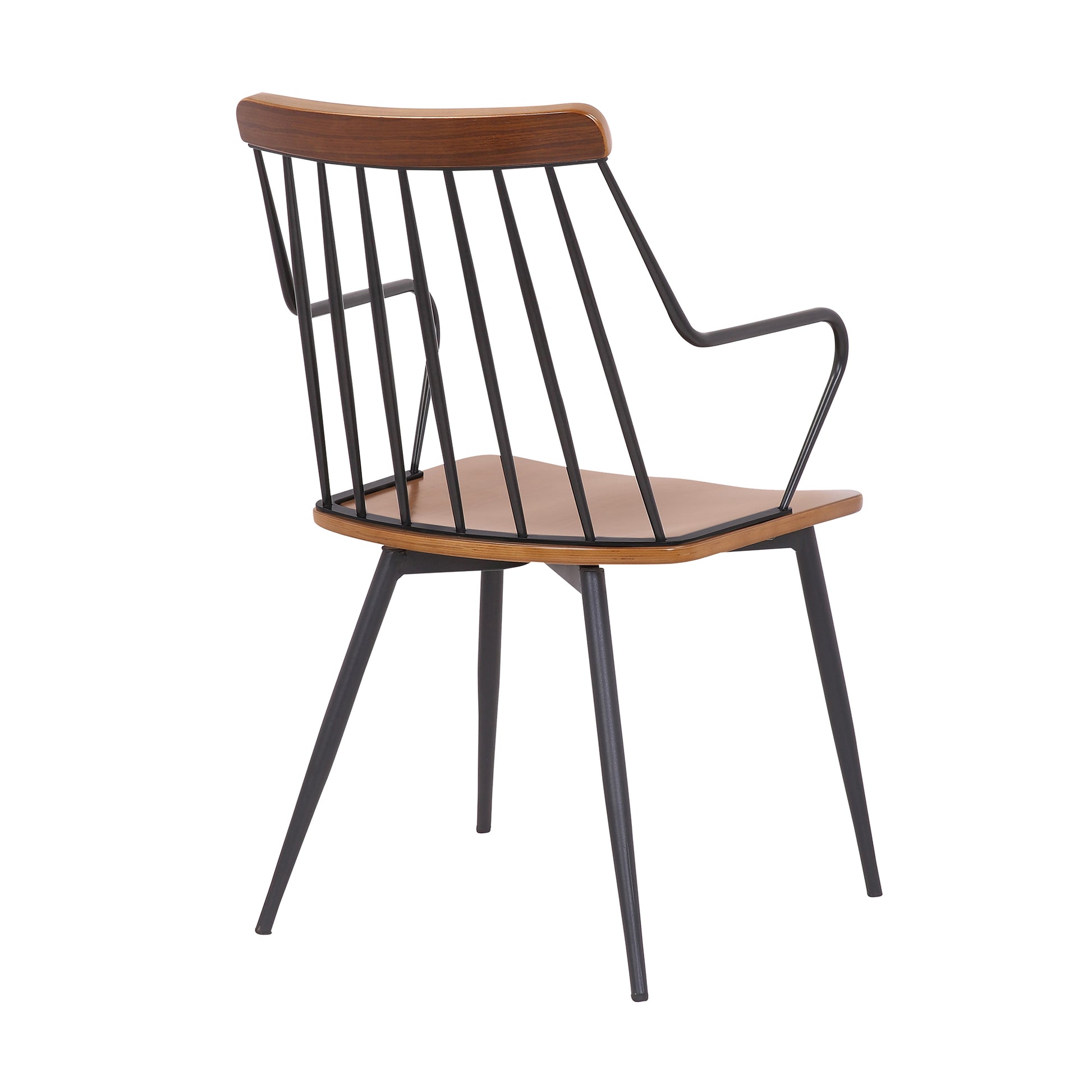 26 Inches Wooden Dining Chair with Windsor Back, Brown and Black By Benzara | Dining Chairs | Modishstore - 4