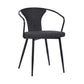 19 Inch Modern Fabric Dining Chair with Curved Back, Black By Benzara | Dining Chairs | Modishstore