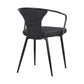 19 Inch Modern Fabric Dining Chair with Curved Back, Black By Benzara | Dining Chairs | Modishstore - 4