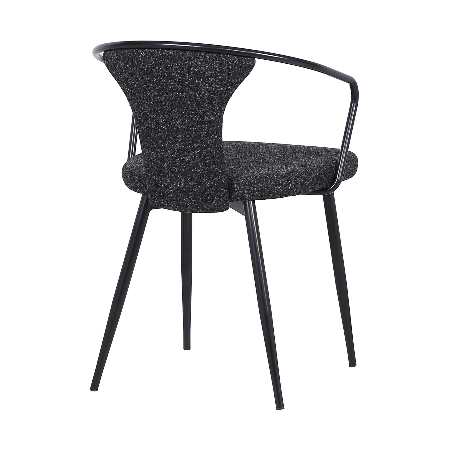 19 Inch Modern Fabric Dining Chair with Curved Back, Black By Benzara | Dining Chairs | Modishstore - 4