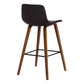 35 Inch Wooden Barstool with Leatherette Seat, Brown By Benzara | Bar Stools | Modishstore - 4