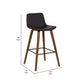 35 Inch Wooden Barstool with Leatherette Seat, Brown By Benzara | Bar Stools | Modishstore - 5