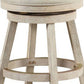 Wooden Swivel Counter Stool with Round Fabric Seat, Gray By Benzara | Stools | Modishstore - 5