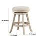 Wooden Swivel Counter Stool with Round Fabric Seat, Gray By Benzara | Stools | Modishstore - 4