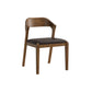 Curved Panel Back Dining Chair with Leatherette Seat, Brown By Benzara | Dining Chairs | Modishstore - 3