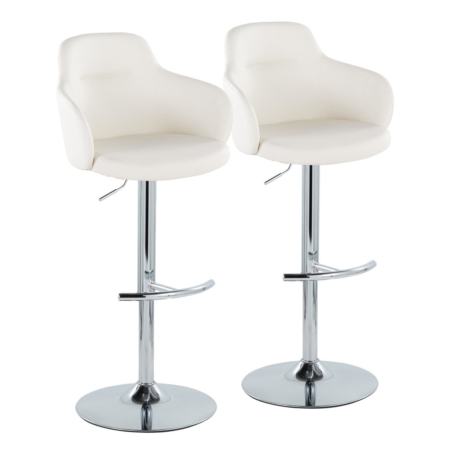 Boyne Adjustable Barstool - Set of 2 By LumiSource - BS-BOYNEPU-RT2 CHRBK2 | Bar Stools | Modishstore - 26