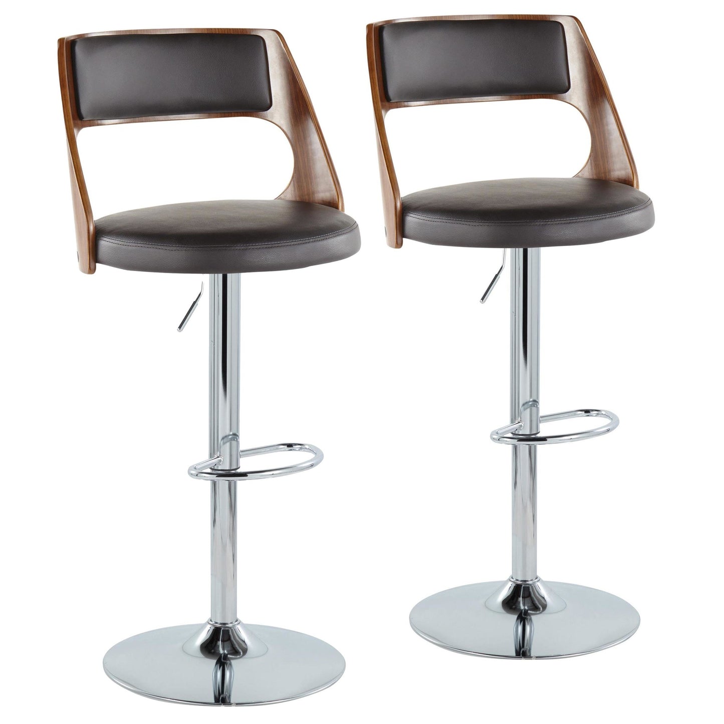 Cecina Adjustable Height Barstool - Set of 2 White By LumiSource | Bar Stools | Modishstore - 8