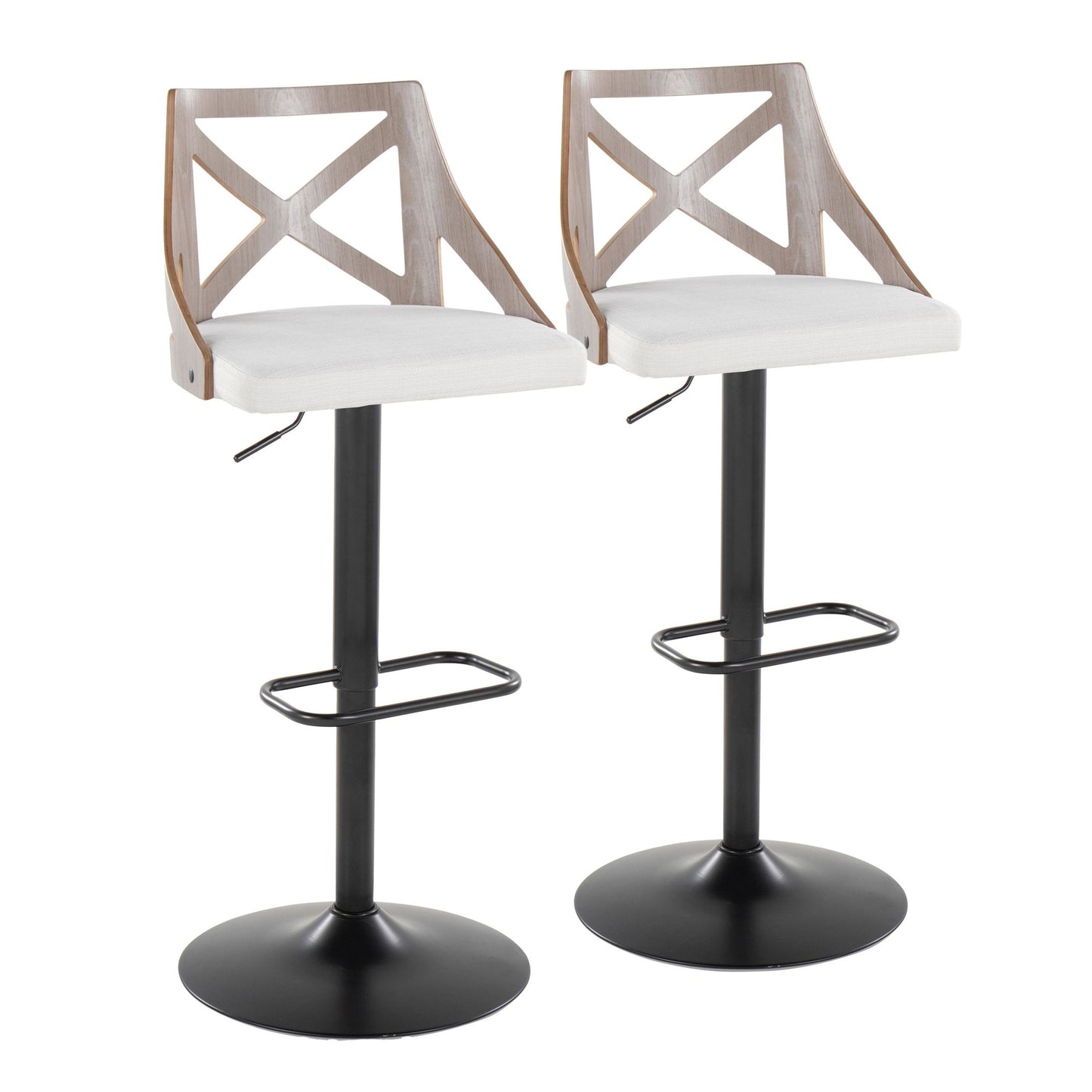 Charlotte Adjustable Barstool - Set of 2 By LumiSource - BS-CHARLOTFB-RR2 BKLGYCR2 | Bar Stools | Modishstore - 5