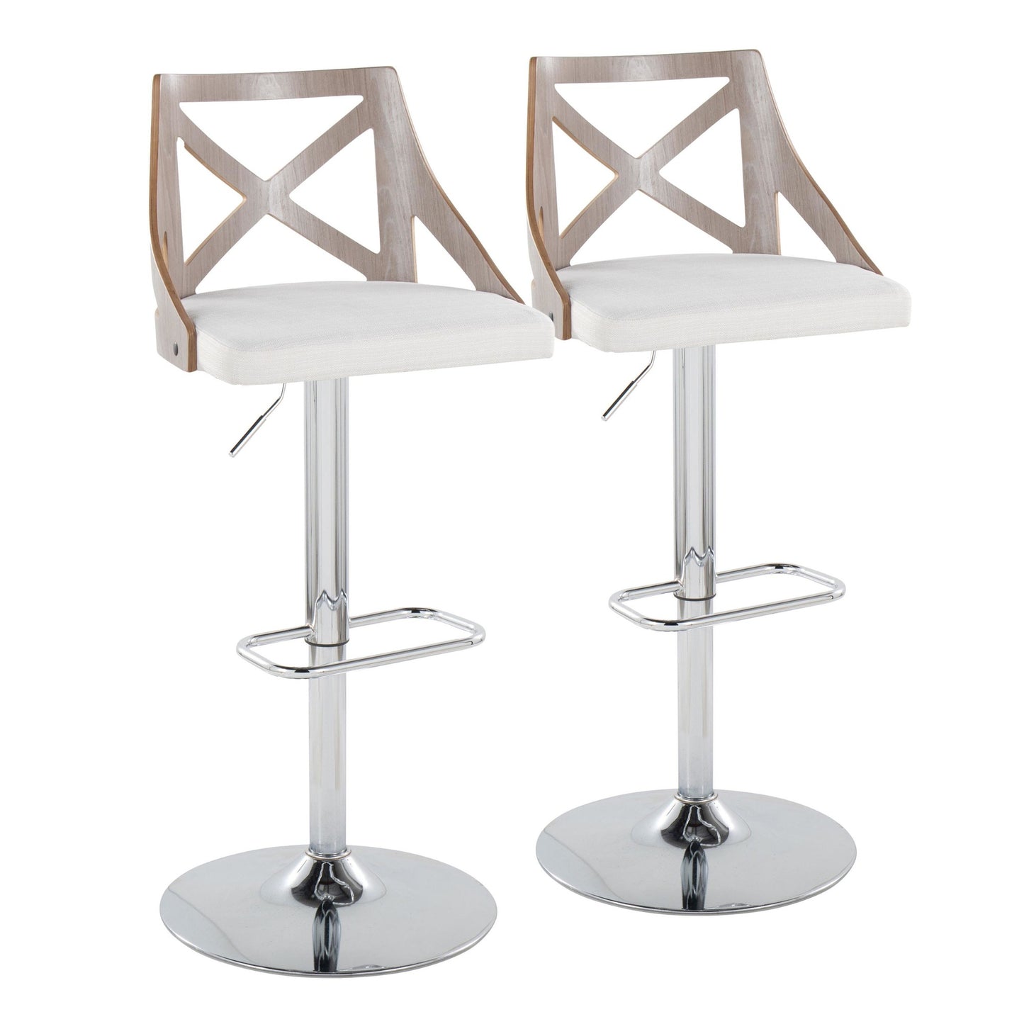 Charlotte Adjustable Barstool - Set of 2 By LumiSource - BS-CHARLOTFB-RR2 CHRLGYCR2 | Bar Stools | Modishstore - 5