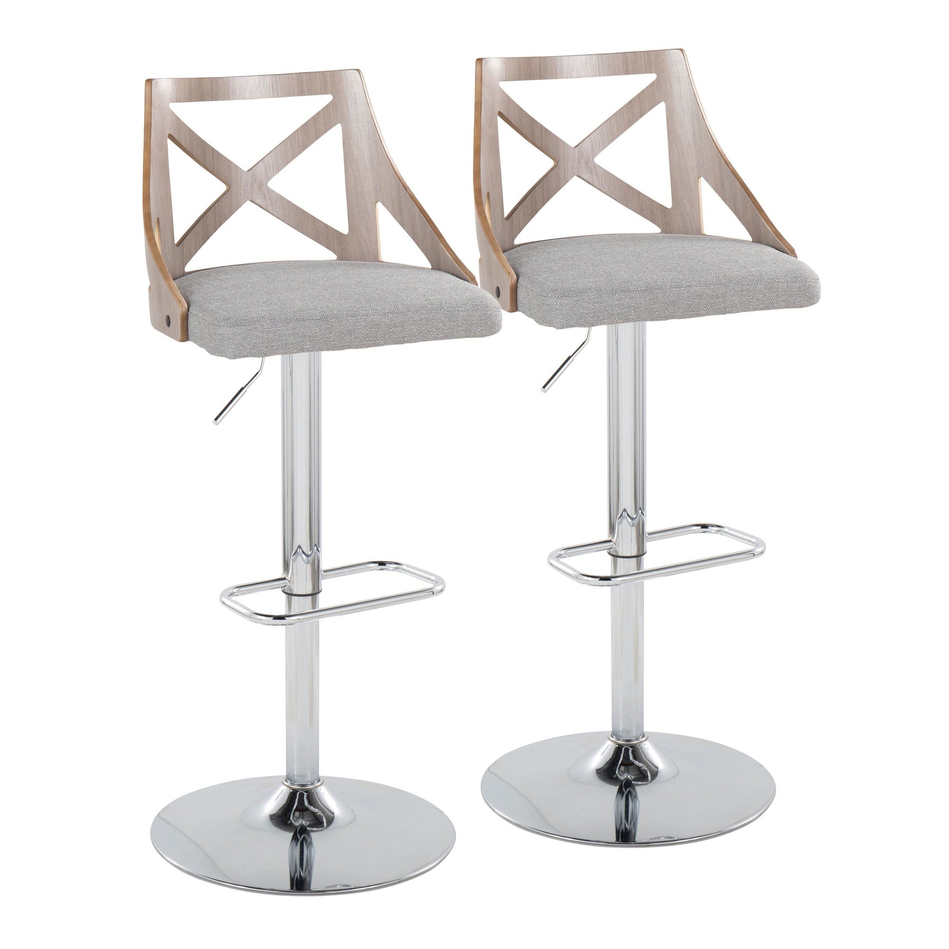 Charlotte Adjustable Barstool - Set of 2 By LumiSource - BS-CHARLOTFB-RR2 CHRLGYCR2 | Bar Stools | Modishstore - 13