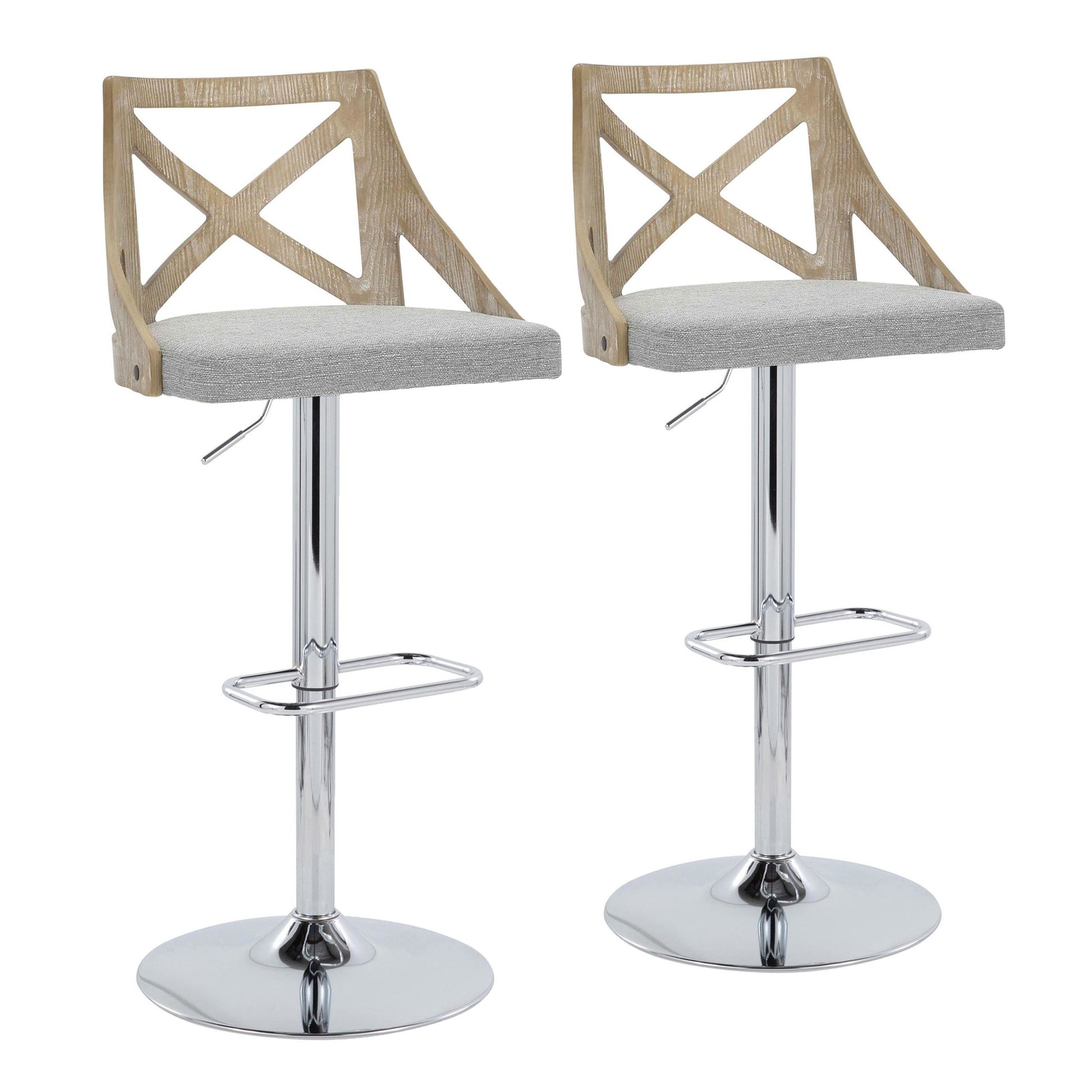 Charlotte Adjustable Barstool - Set of 2 By LumiSource - BS-CHARLOTFB-RR2 CHRLGYCR2 | Bar Stools | Modishstore - 21