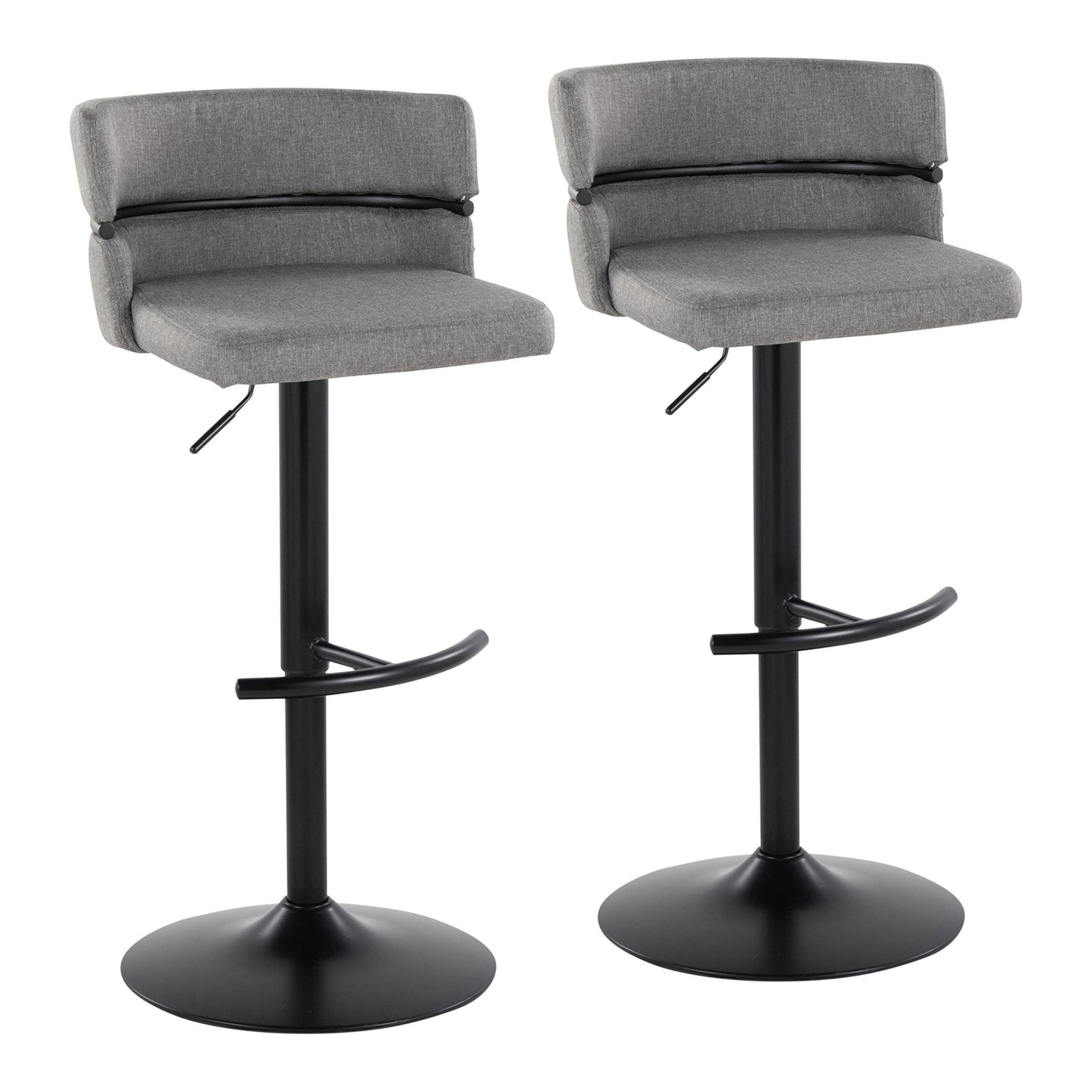 Cinch Adjustable Barstool - Set of 2 By LumiSource - BS-CINCH-RNT2 BKBKCR2 | Bar Stools | Modishstore - 11