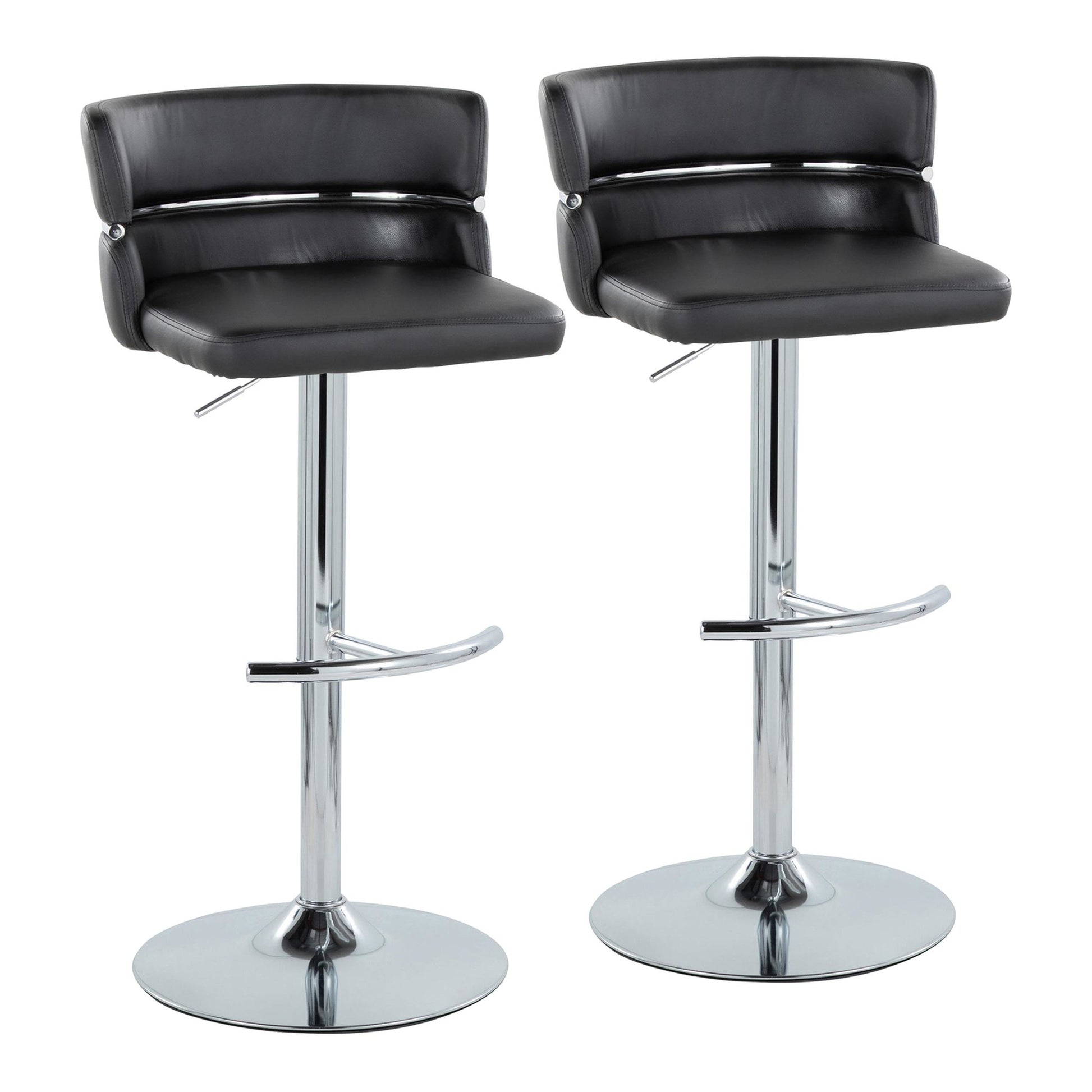 Cinch Adjustable Barstool - Set of 2 By LumiSource - BS-CINCHPU-RNT2 CHRCHRBK2 | Bar Stools | Modishstore - 3