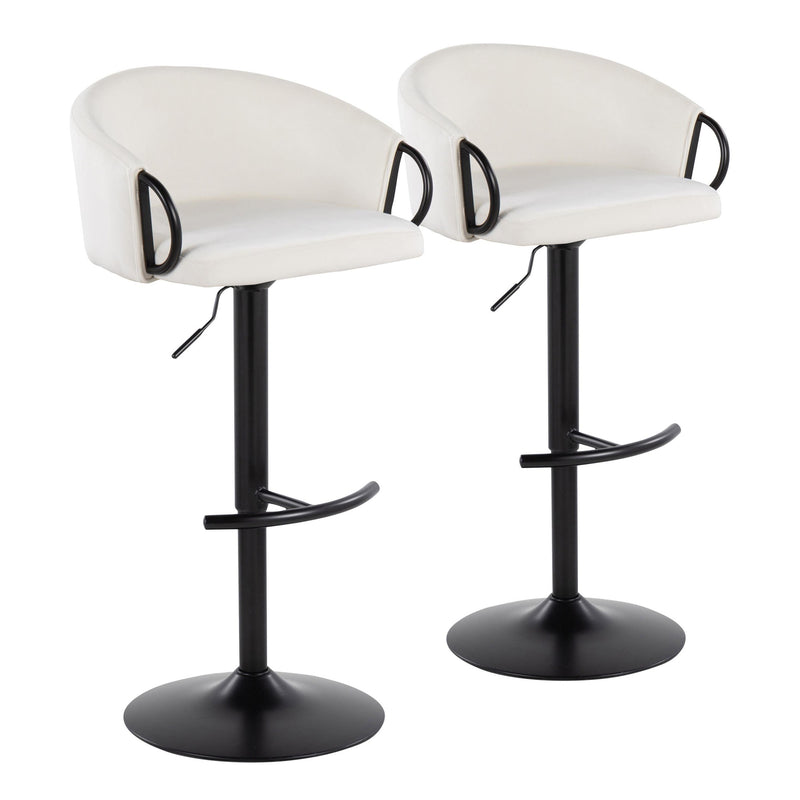 Claire Adjustable Barstool - Set of 2 By LumiSource - BS-CLAIREV-RT2 BKBKBK2 | Bar Stools | Modishstore - 7