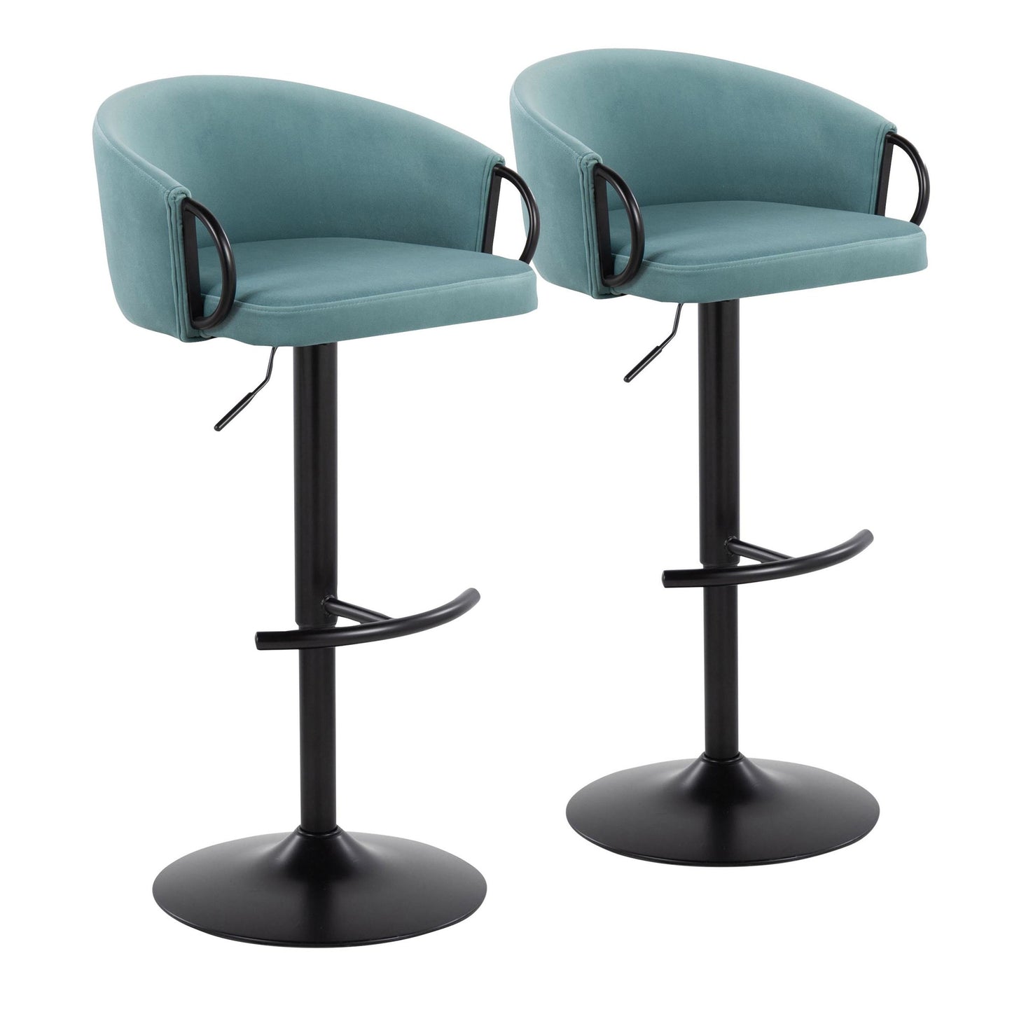 Claire Adjustable Barstool - Set of 2 By LumiSource - BS-CLAIREV-RT2 BKBKBK2 | Bar Stools | Modishstore - 19