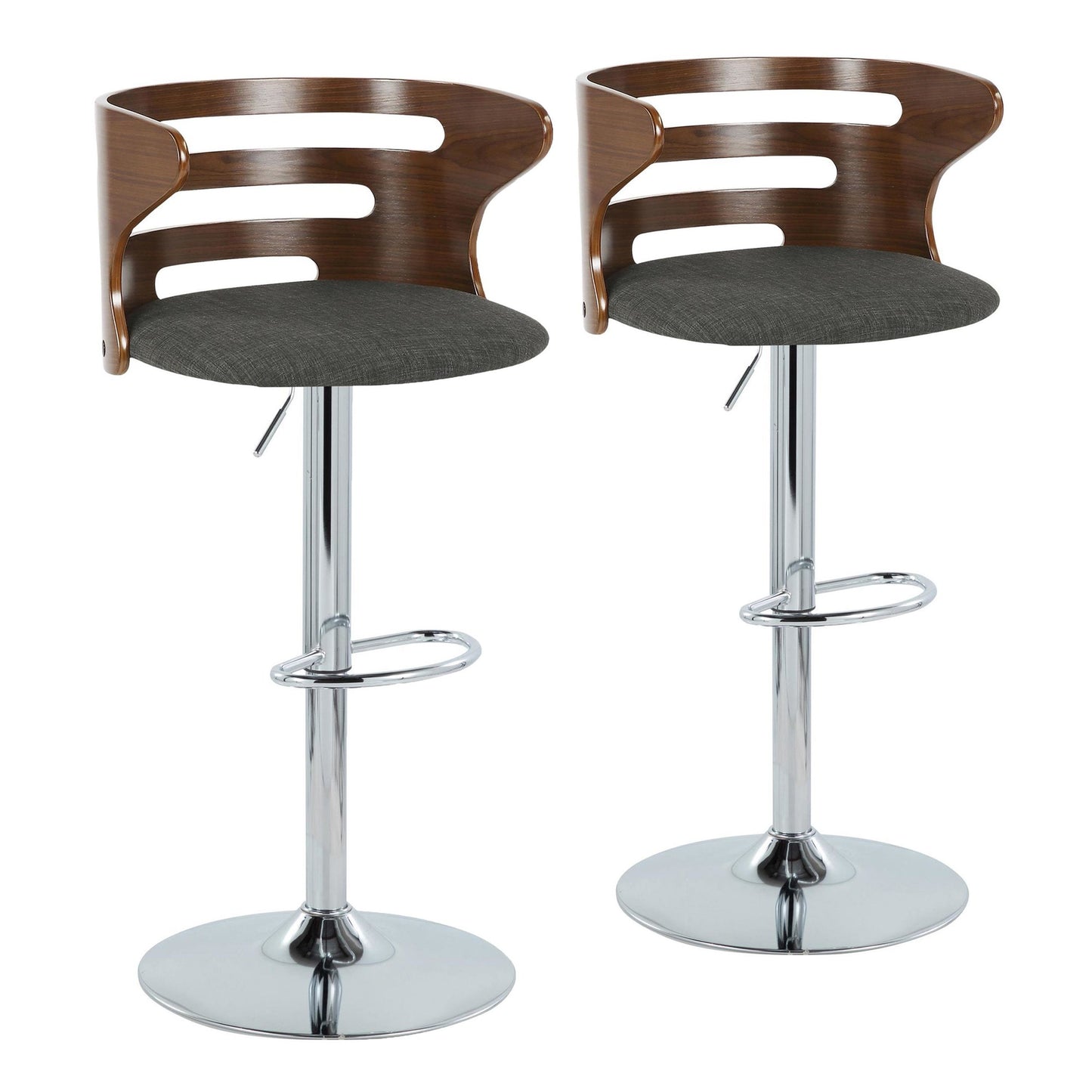 Cosi Adjustable Barstool - Set of 2 Gray By LumiSource | Bar Stools | Modishstore