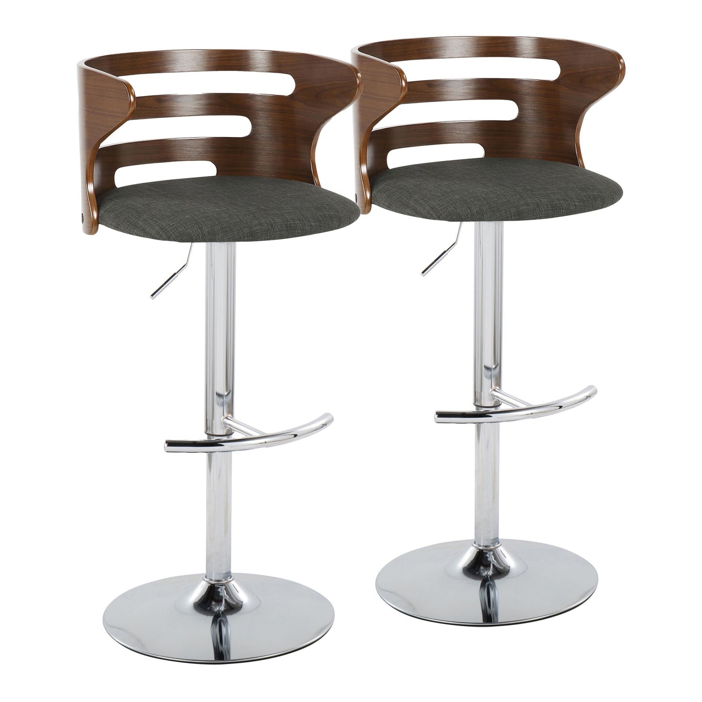 Cosi Adjustable Barstool - Set of 2 By LumiSource - BS-COSIFB-RT2 CHRWLCHAR2 | Bar Stools | Modishstore