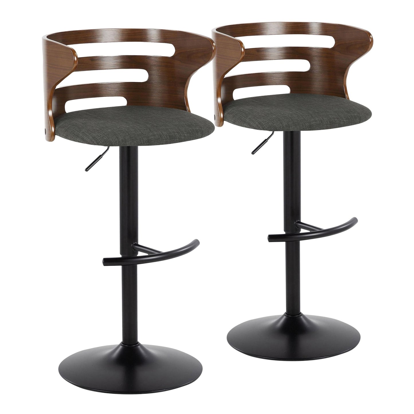 Cosi Adjustable Barstool - Set of 2 By LumiSource - BS-COSIFB-RT2 BKWLCHAR2 | Bar Stools | Modishstore - 5