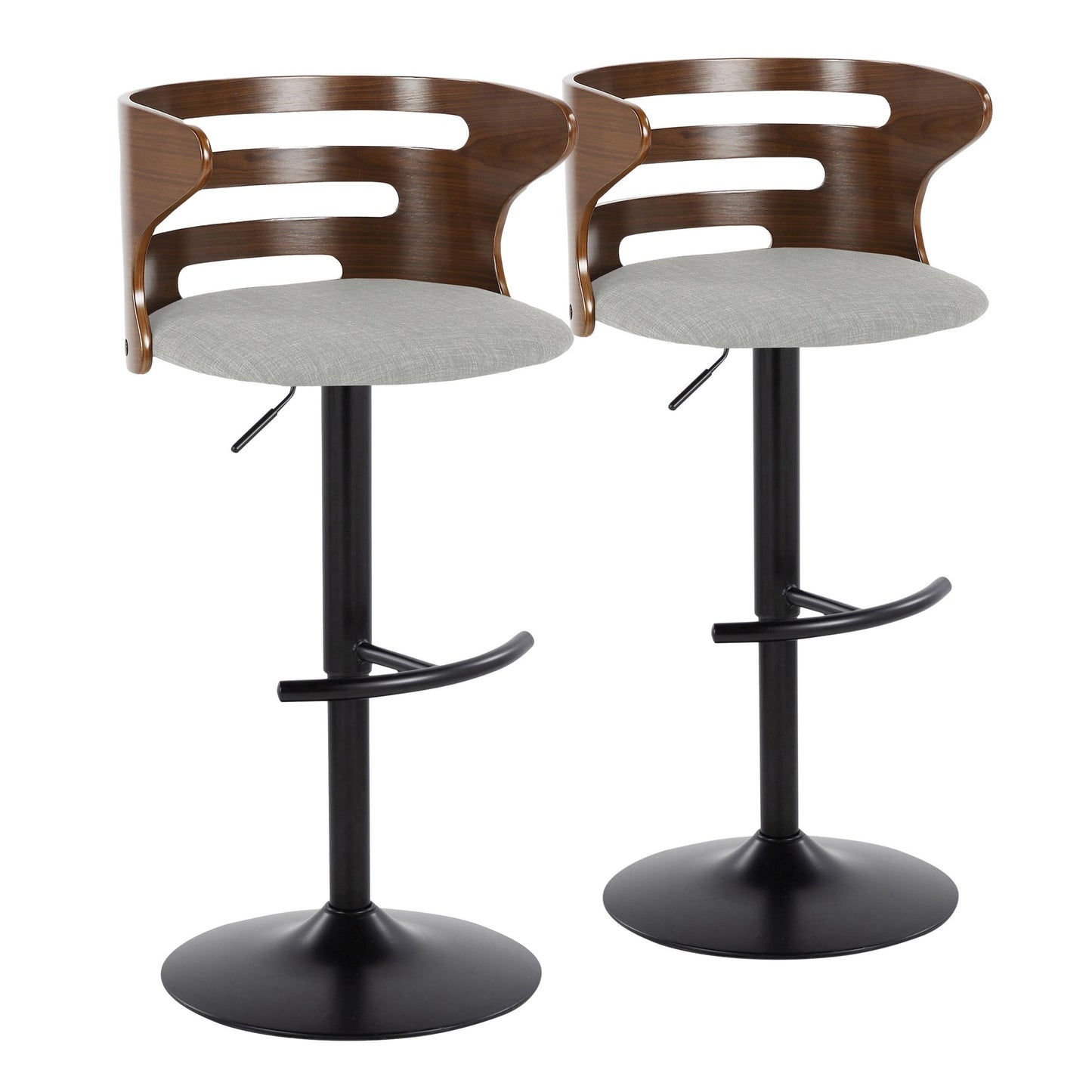 Cosi Adjustable Barstool - Set of 2 By LumiSource - BS-COSIFB-RT2 BKWLCHAR2 | Bar Stools | Modishstore - 15