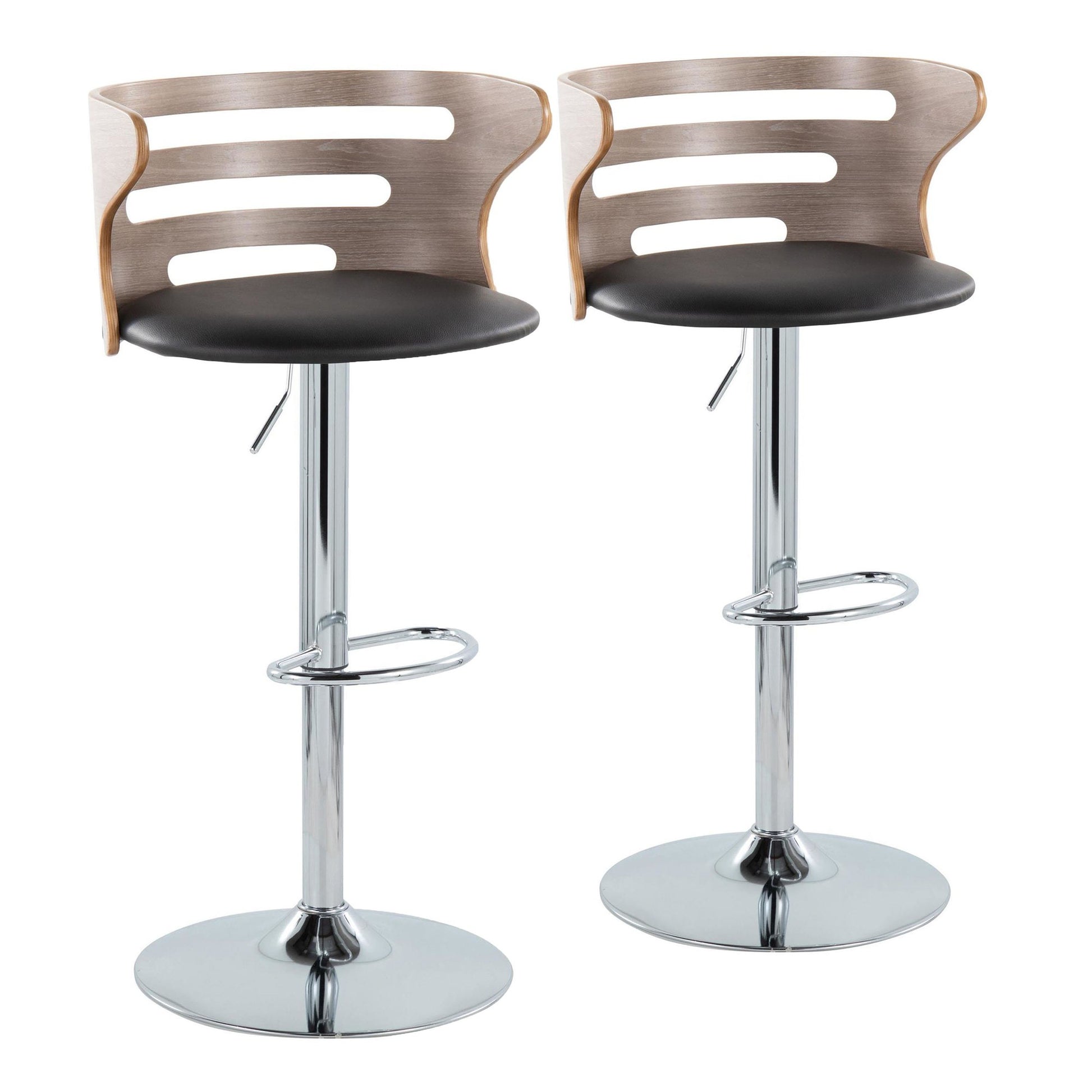 Cosi Adjustable Barstool - Set of 2 Black By LumiSource | Bar Stools | Modishstore