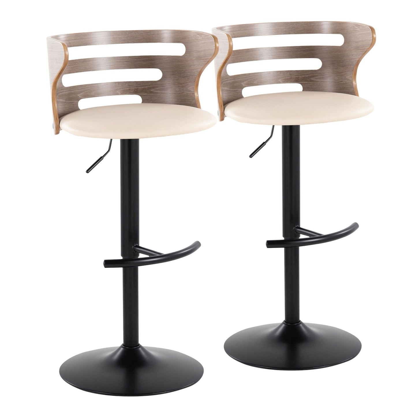 Cosi Adjustable Barstool - Set of 2 By LumiSource - BS-COSIPU-RT2 BKLGYBK2 | Bar Stools | Modishstore - 11