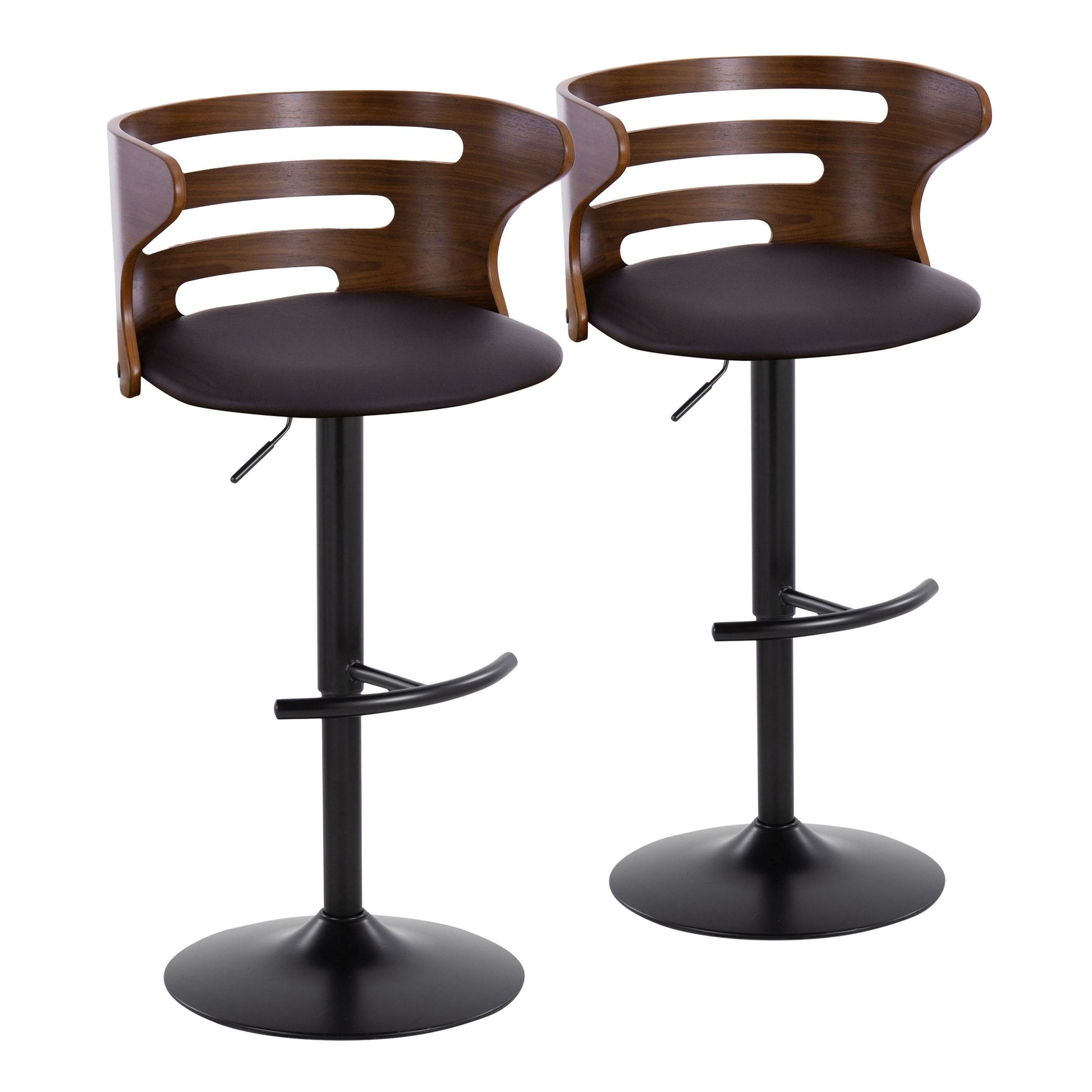 Cosi Adjustable Barstool - Set of 2 By LumiSource - BS-COSIPU-RT2 BKWLBN2 | Bar Stools | Modishstore - 5