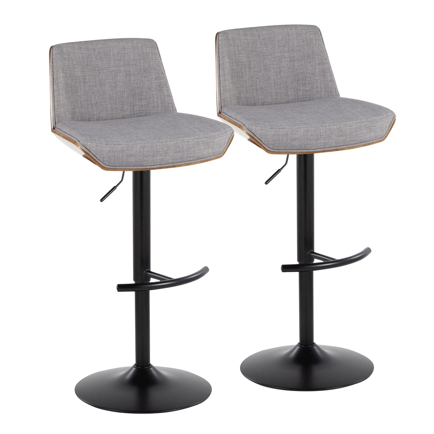 Corazza Adjustable Barstool - Set of 2 By LumiSource - BS-CRZZFB-RT2 BKWLCHAR2 | Bar Stools | Modishstore - 11