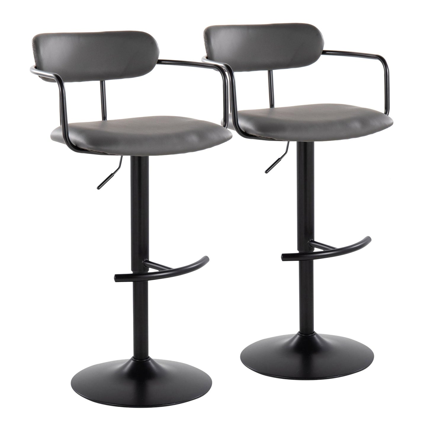 Demi Adjustable Barstool - Set of 2 By LumiSource - BS-DEMIPU-RT2 AUAUW2 | Bar Stools | Modishstore - 12