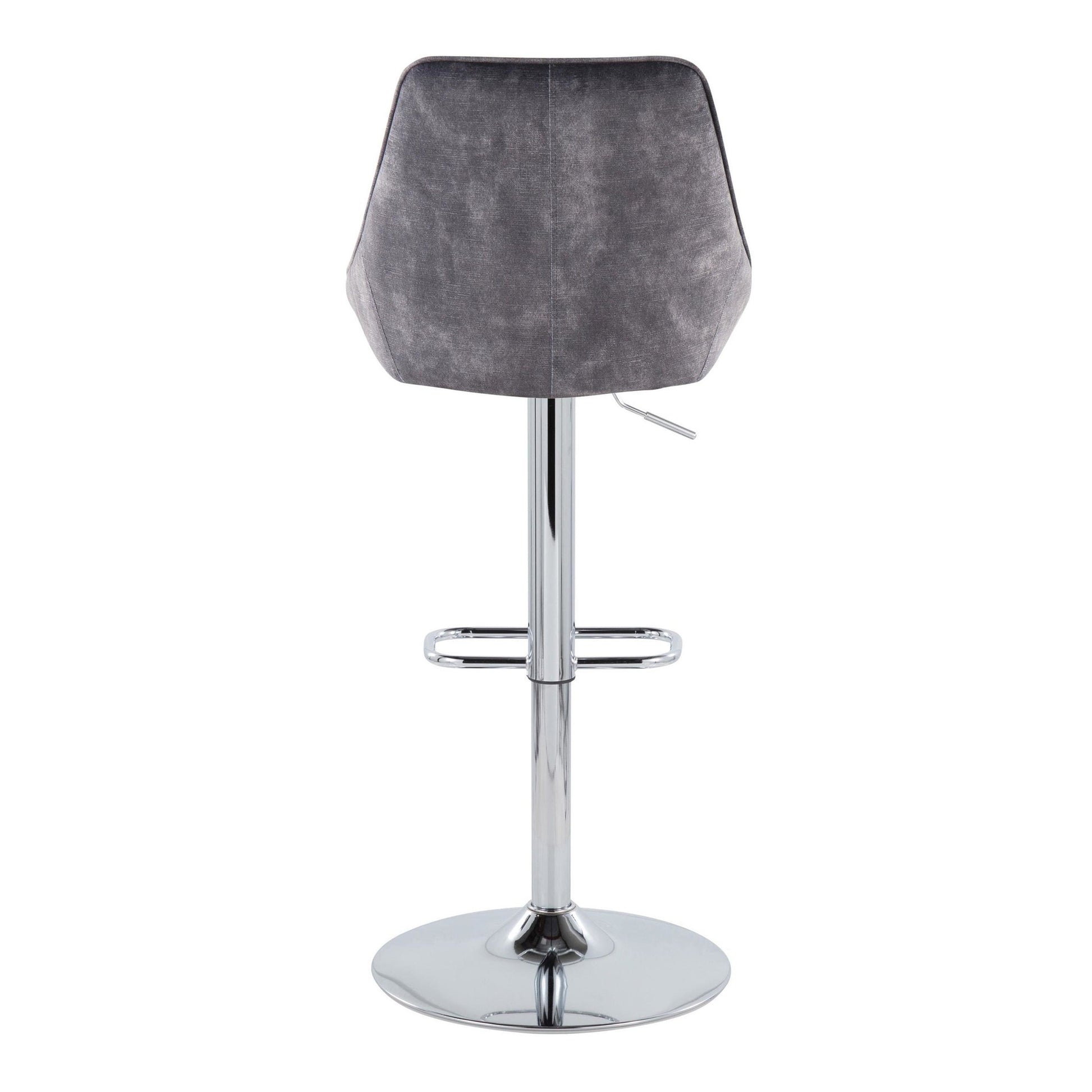 Diana Adjustable Barstool - Set of 2 By LumiSource - BS-DIANAV-RR2 CHRGY2 | Bar Stools | Modishstore - 10