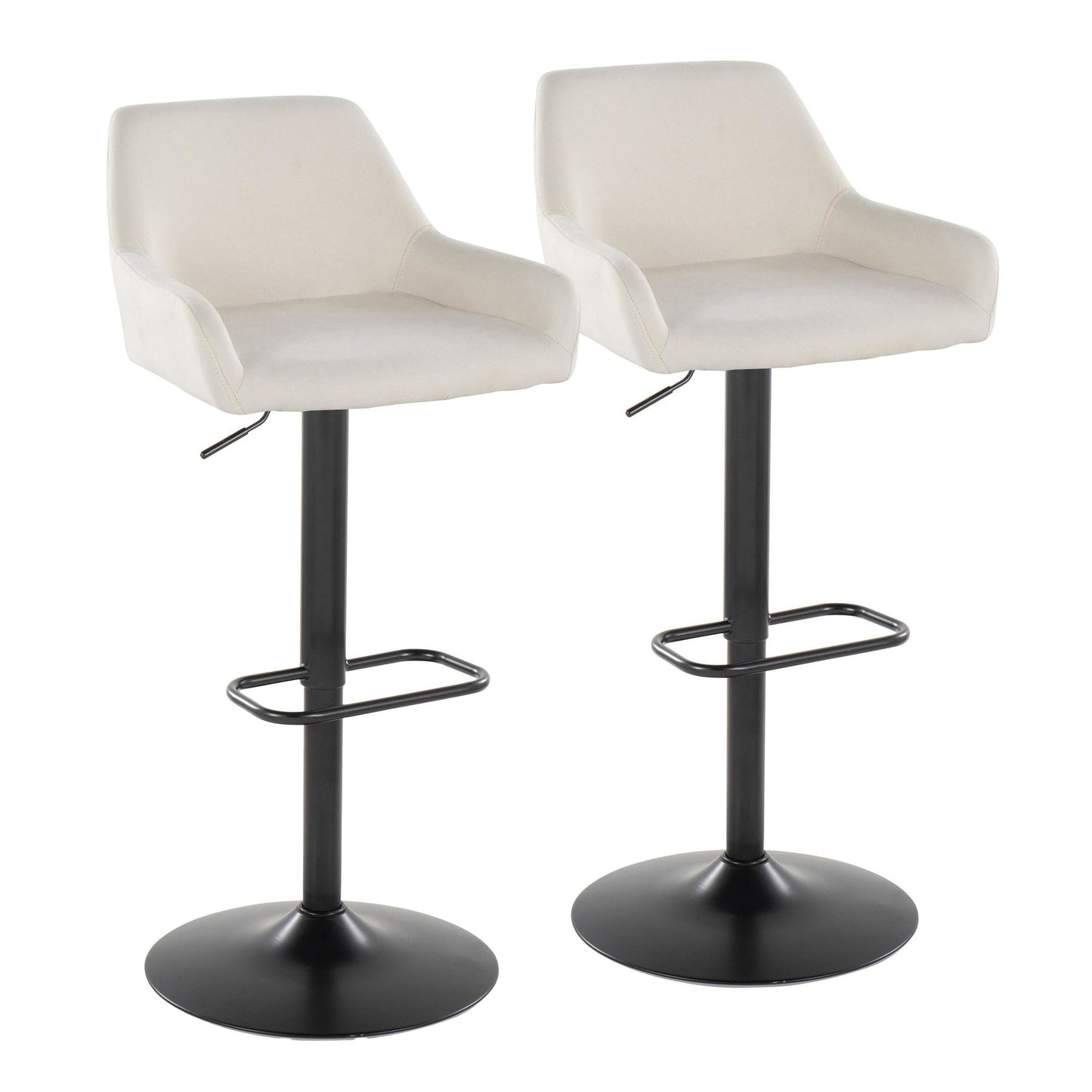 Daniella Adjustable Barstool - Set of 2 By LumiSource - BS-DNLAFB-RR2 BKCR2 | Bar Stools | Modishstore - 5