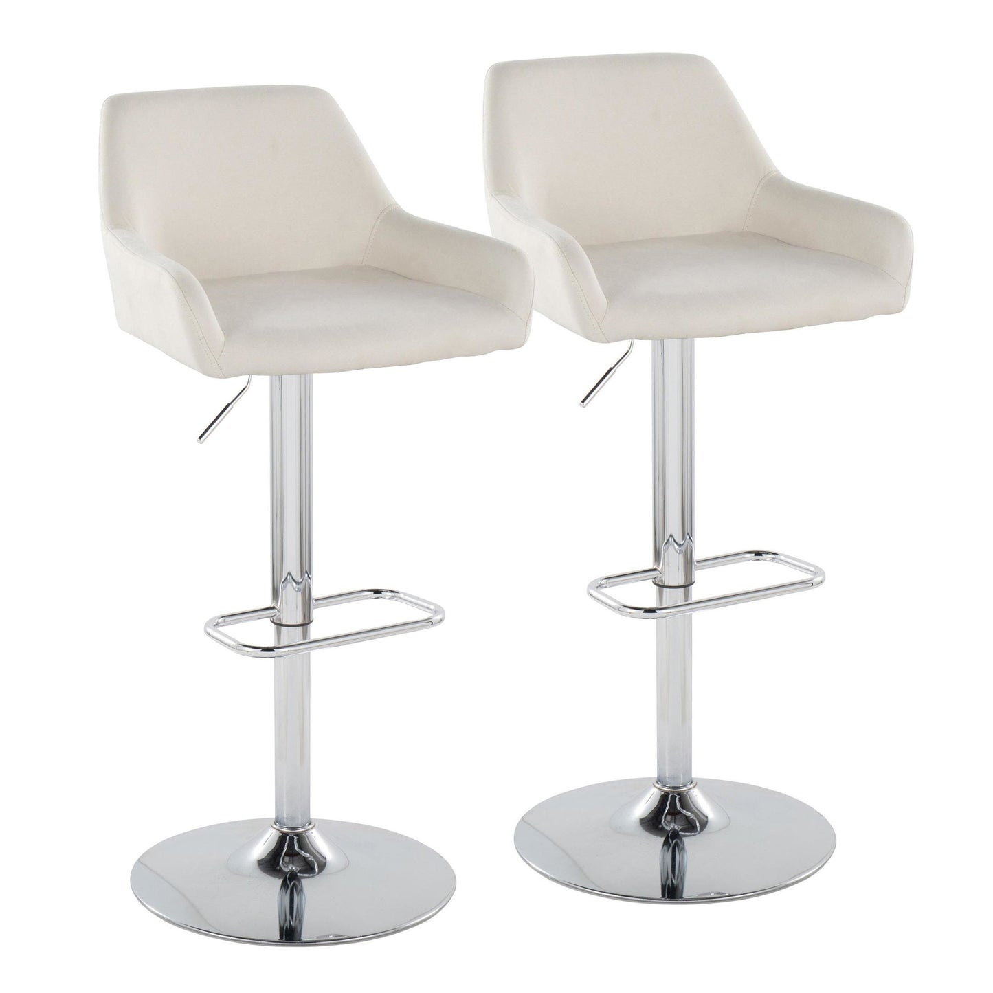 Daniella Adjustable Barstool - Set of 2 By LumiSource - BS-DNLAFB-RR2 BKCR2 | Bar Stools | Modishstore - 15