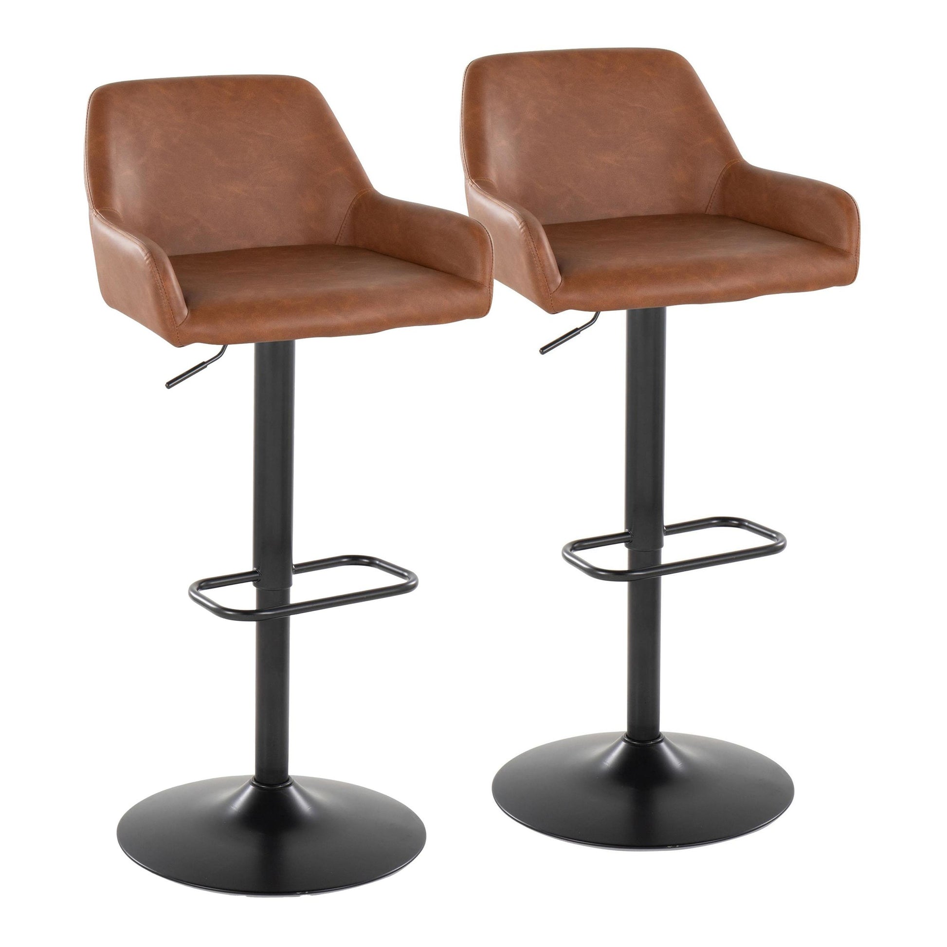 Daniella Adjustable Barstool - Set of 2 By LumiSource - BS-DNLAPU-RR2 BKCAM2 | Bar Stools | Modishstore - 5