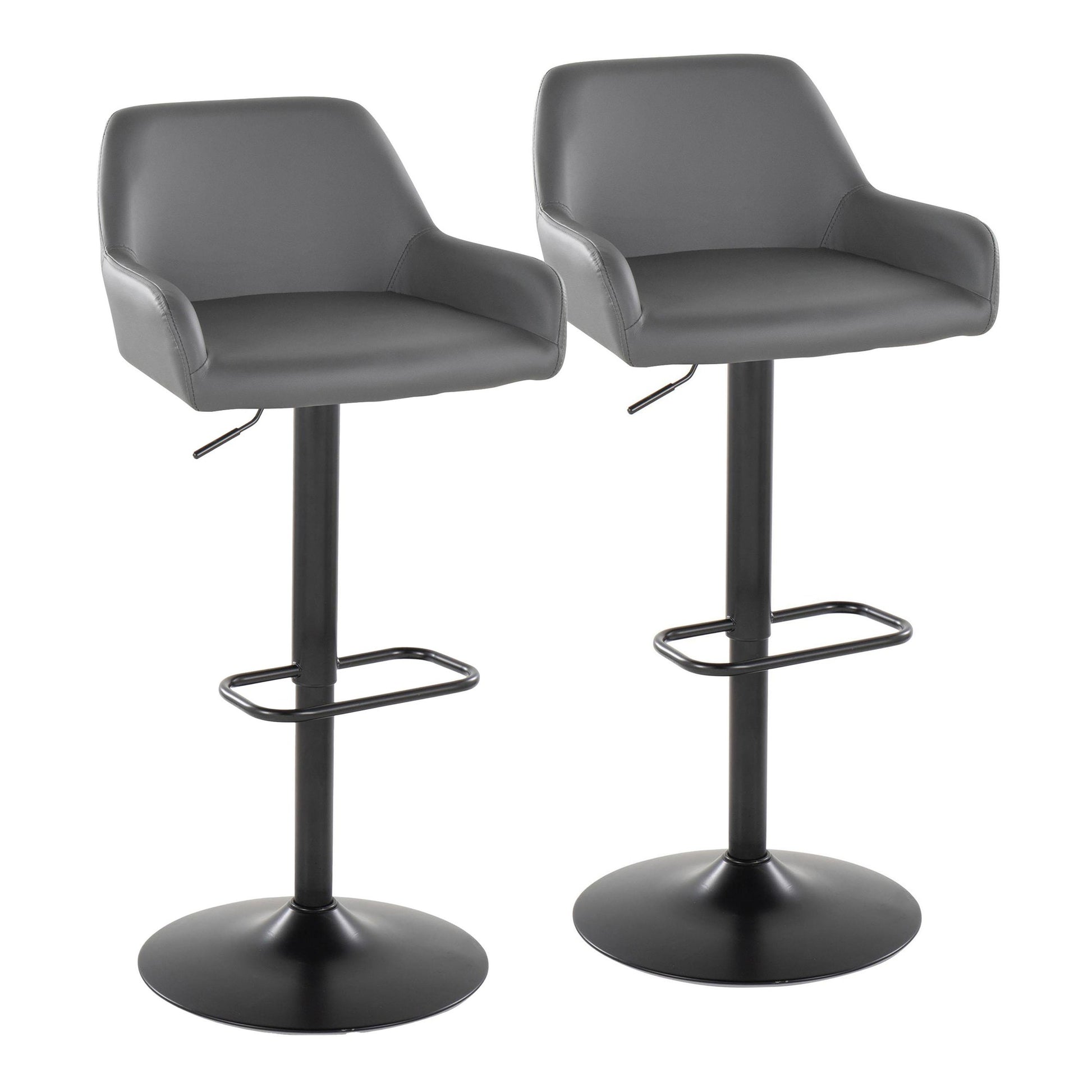 Daniella Adjustable Barstool - Set of 2 By LumiSource - BS-DNLAPU-RR2 BKCAM2 | Bar Stools | Modishstore - 15