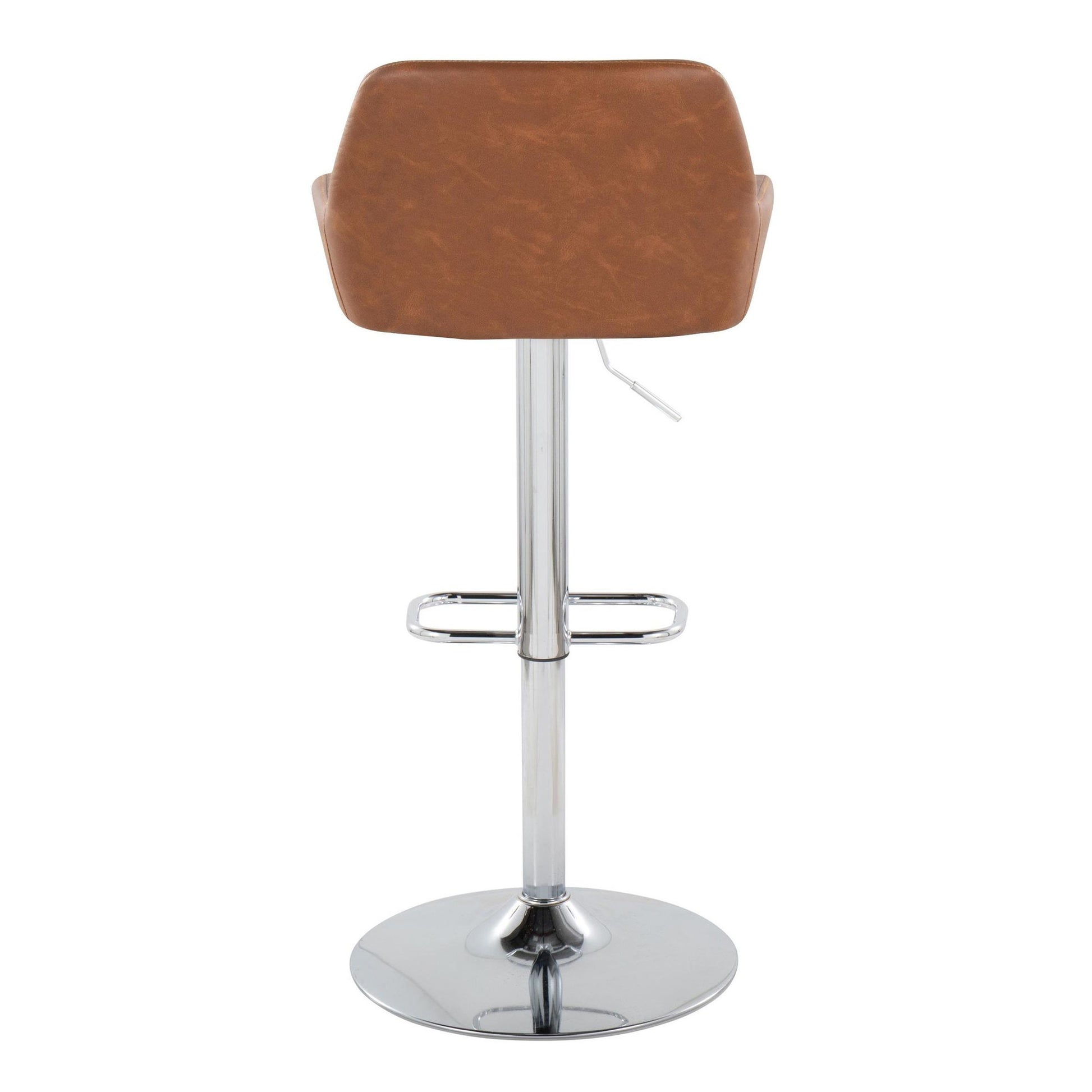 Daniella Adjustable Barstool - Set of 2 By LumiSource - BS-DNLAPU-RR2 CHRCAM2 | Bar Stools | Modishstore - 10