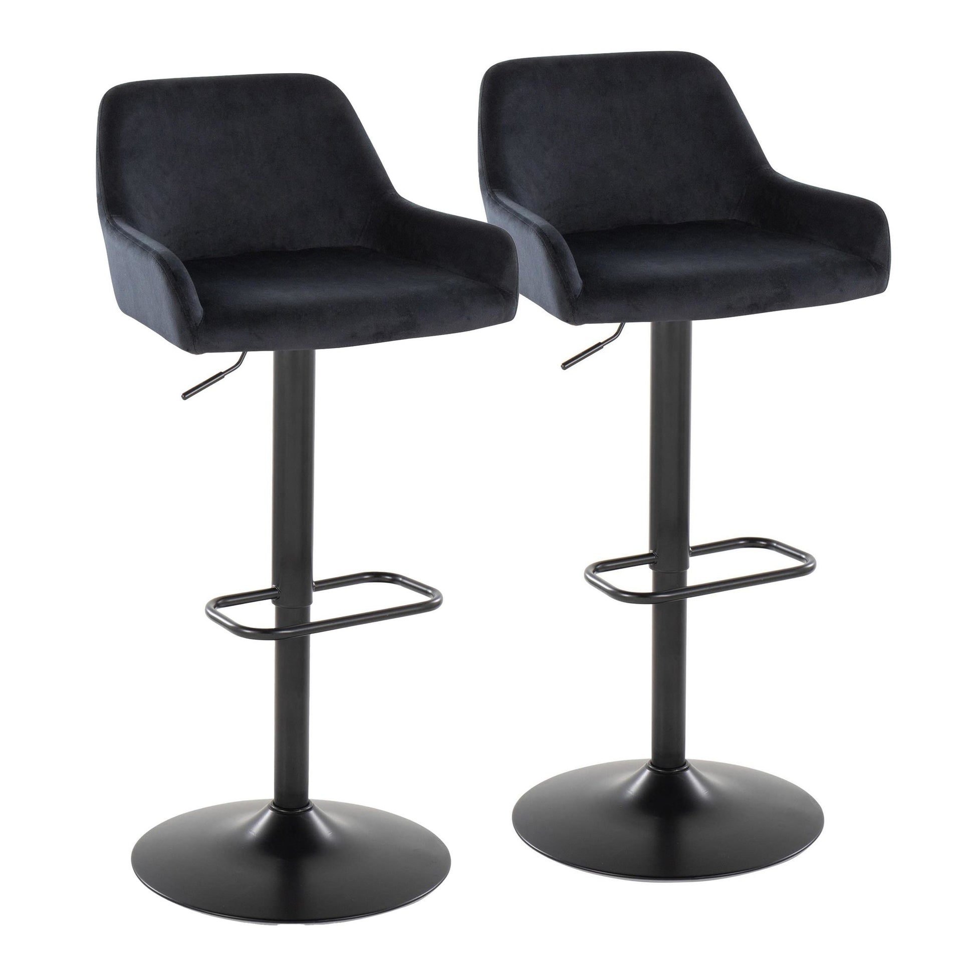 Daniella Adjustable Barstool - Set of 2 By LumiSource - BS-DNLAV-RR2 BKBK2 | Bar Stools | Modishstore - 5