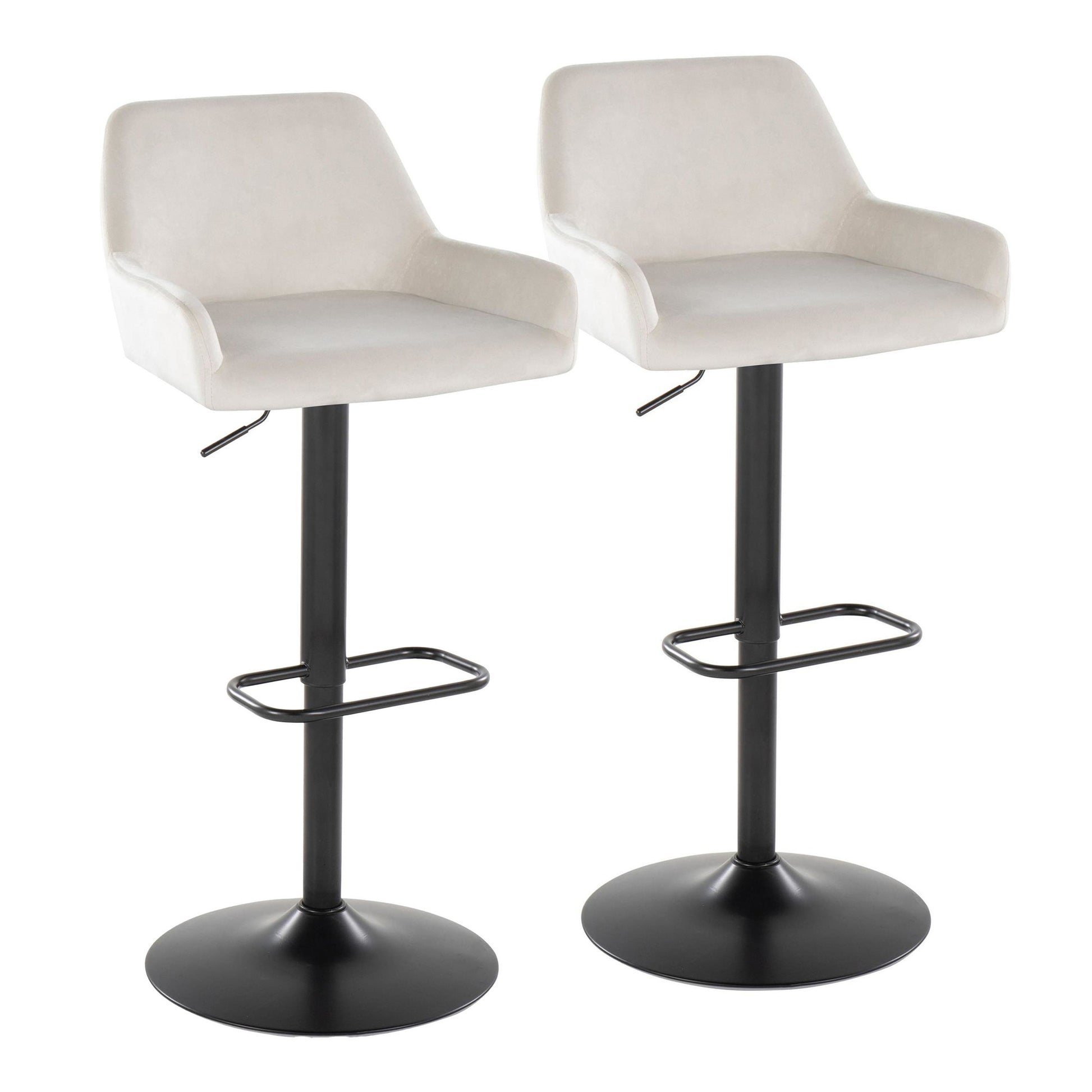 Daniella Adjustable Barstool - Set of 2 By LumiSource - BS-DNLAV-RR2 BKBK2 | Bar Stools | Modishstore - 15