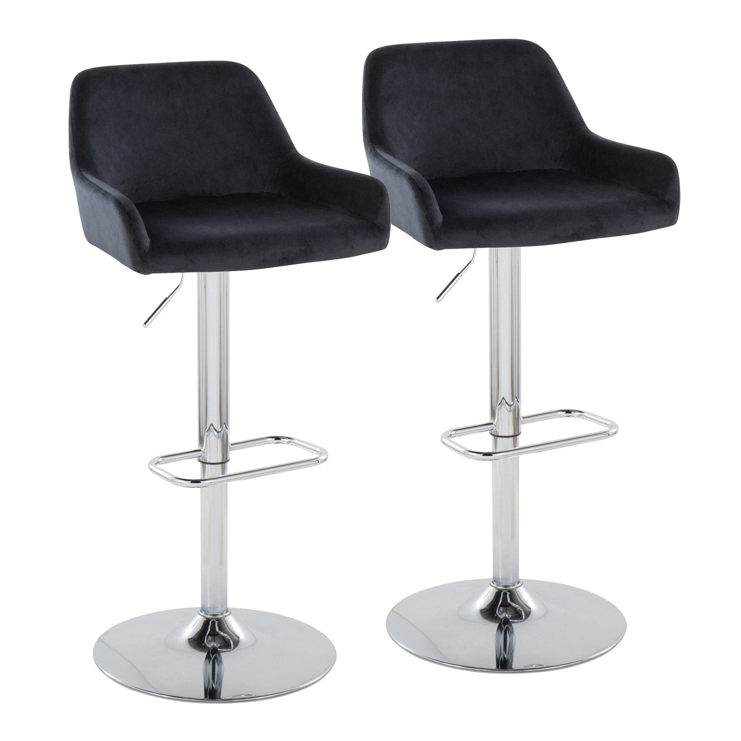 Daniella Adjustable Barstool - Set of 2 By LumiSource - BS-DNLAV-RR2 CHRBK2 | Bar Stools | Modishstore - 5