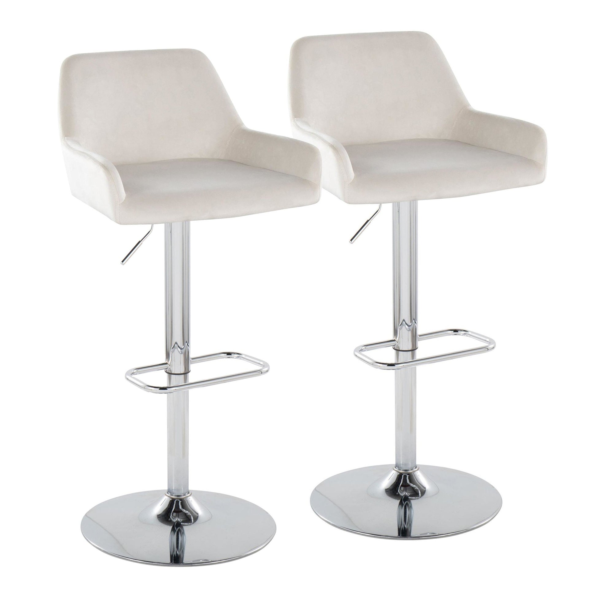 Daniella Adjustable Barstool - Set of 2 By LumiSource - BS-DNLAV-RR2 CHRBK2 | Bar Stools | Modishstore - 15