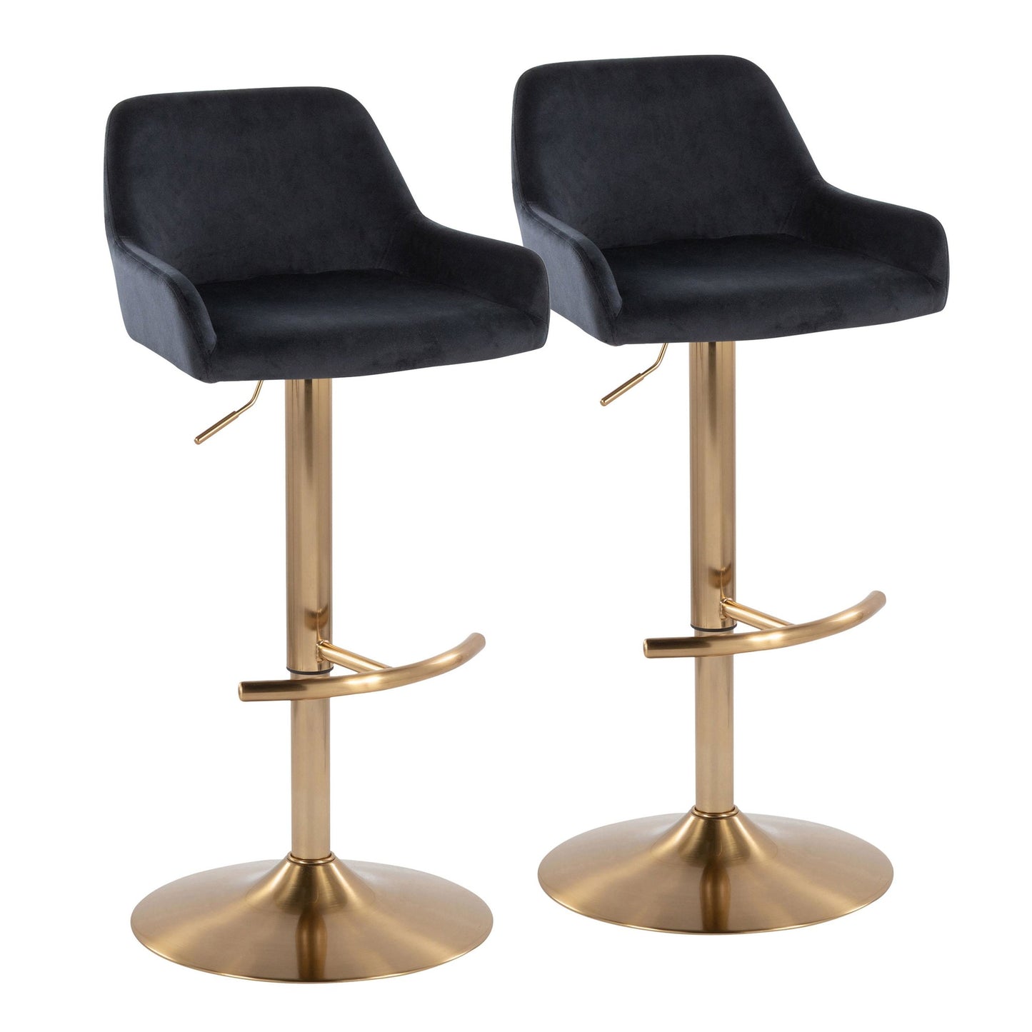 Daniella Adjustable Barstool - Set of 2 By LumiSource - BS-DNLAV-RT2 AUBK2 | Bar Stools | Modishstore - 5