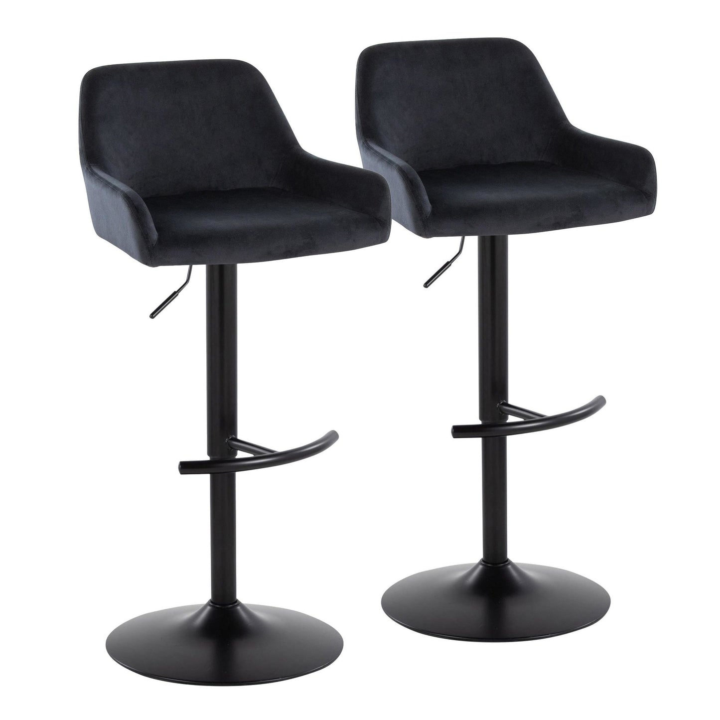 Daniella Adjustable Barstool - Set of 2 By LumiSource - BS-DNLAV-RT2 AUBK2 | Bar Stools | Modishstore - 15