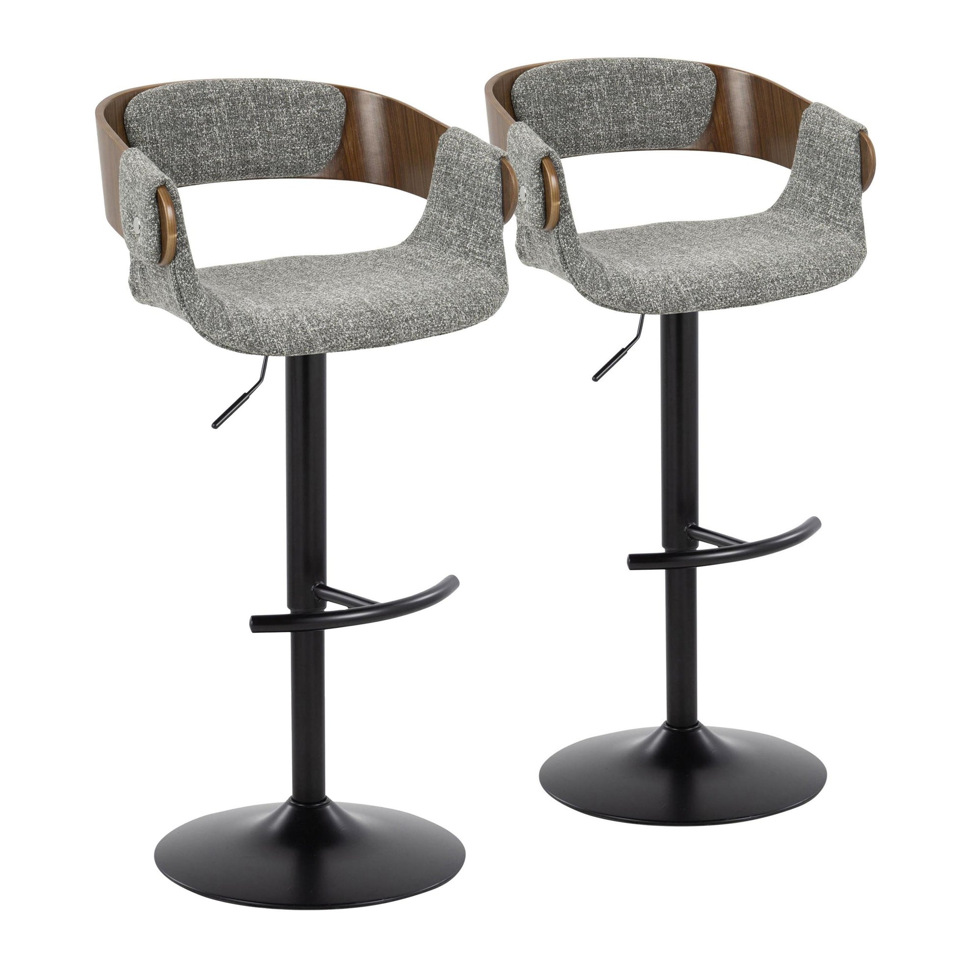 Elisa Adjustable Barstool - Set of 2 By LumiSource - BS-ELISAFB-RT2 BKWLCR2 | Bar Stools | Modishstore - 15