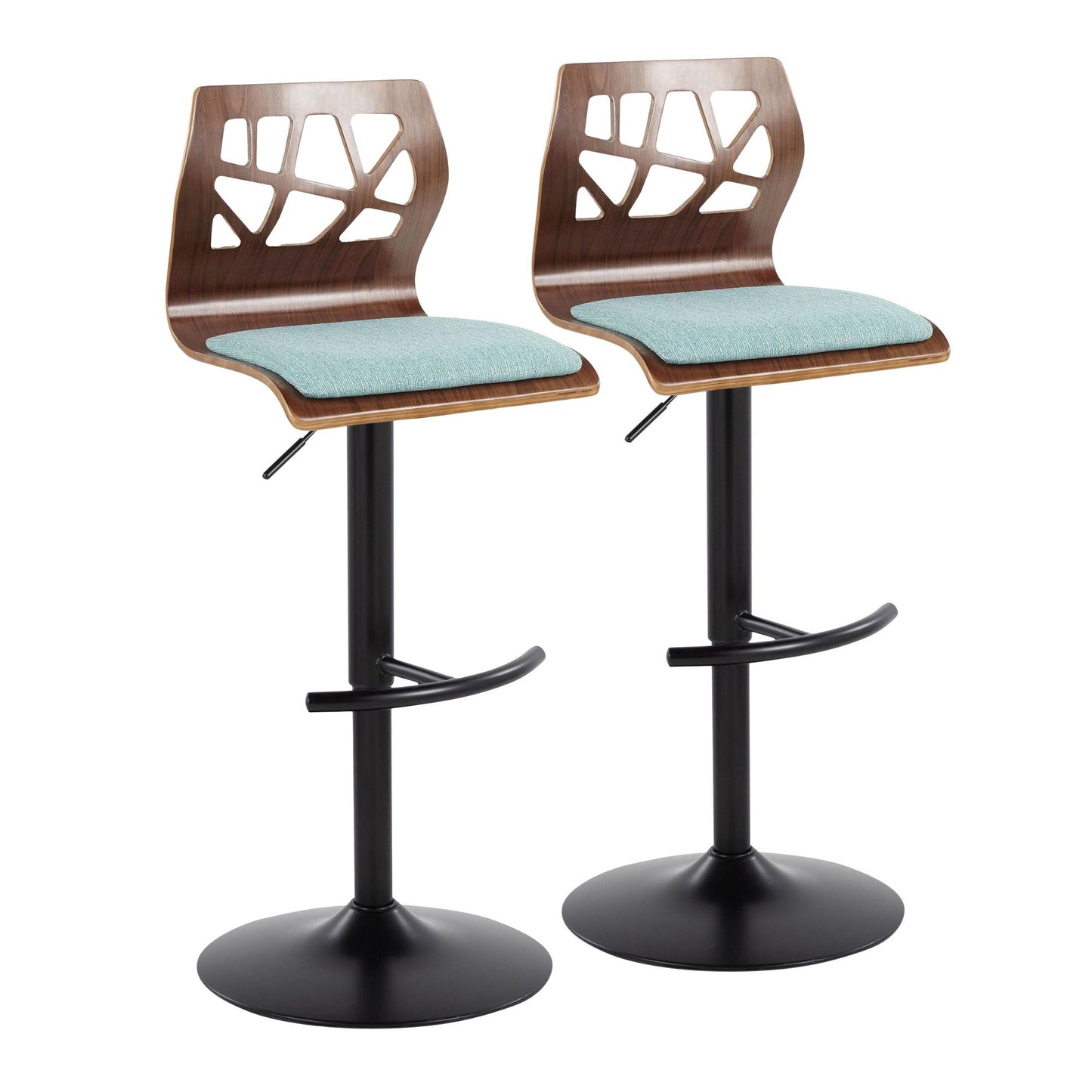 Folia Adjustable Barstool - Set of 2 By LumiSource - BS-FOLIAFB-RT2 BKLGYLGY2 | Bar Stools | Modishstore - 32