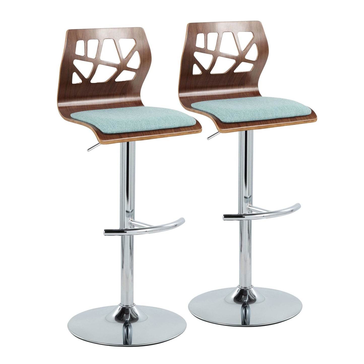 Folia Adjustable Barstool - Set of 2 By LumiSource - BS-FOLIAFB-RT2 CHRLGYLGY2 | Bar Stools | Modishstore - 32