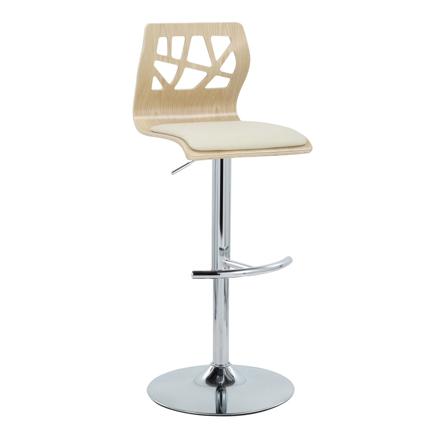 Folia Adjustable Barstool - Set of 2 By LumiSource - BS-FOLIAPU-RT2 CHRNACR2 | Bar Stools | Modishstore - 6